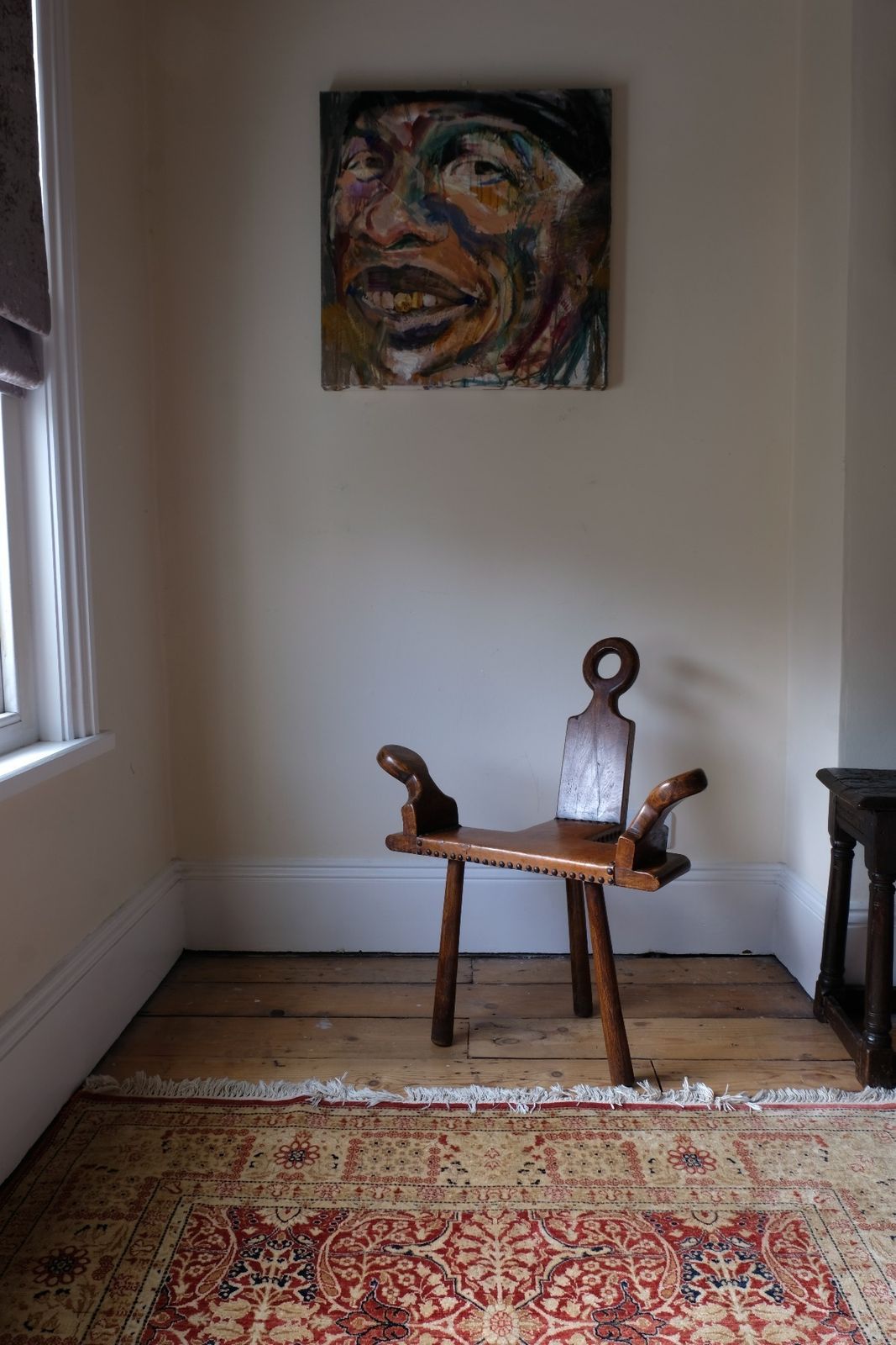 1950s Spanish Brutalist Elm And Leather Chair – Primitive Sculptural Design