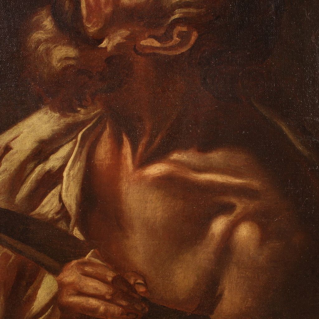photo for sale Antique Religious Painting From 17th Century, Saint Bartholomew