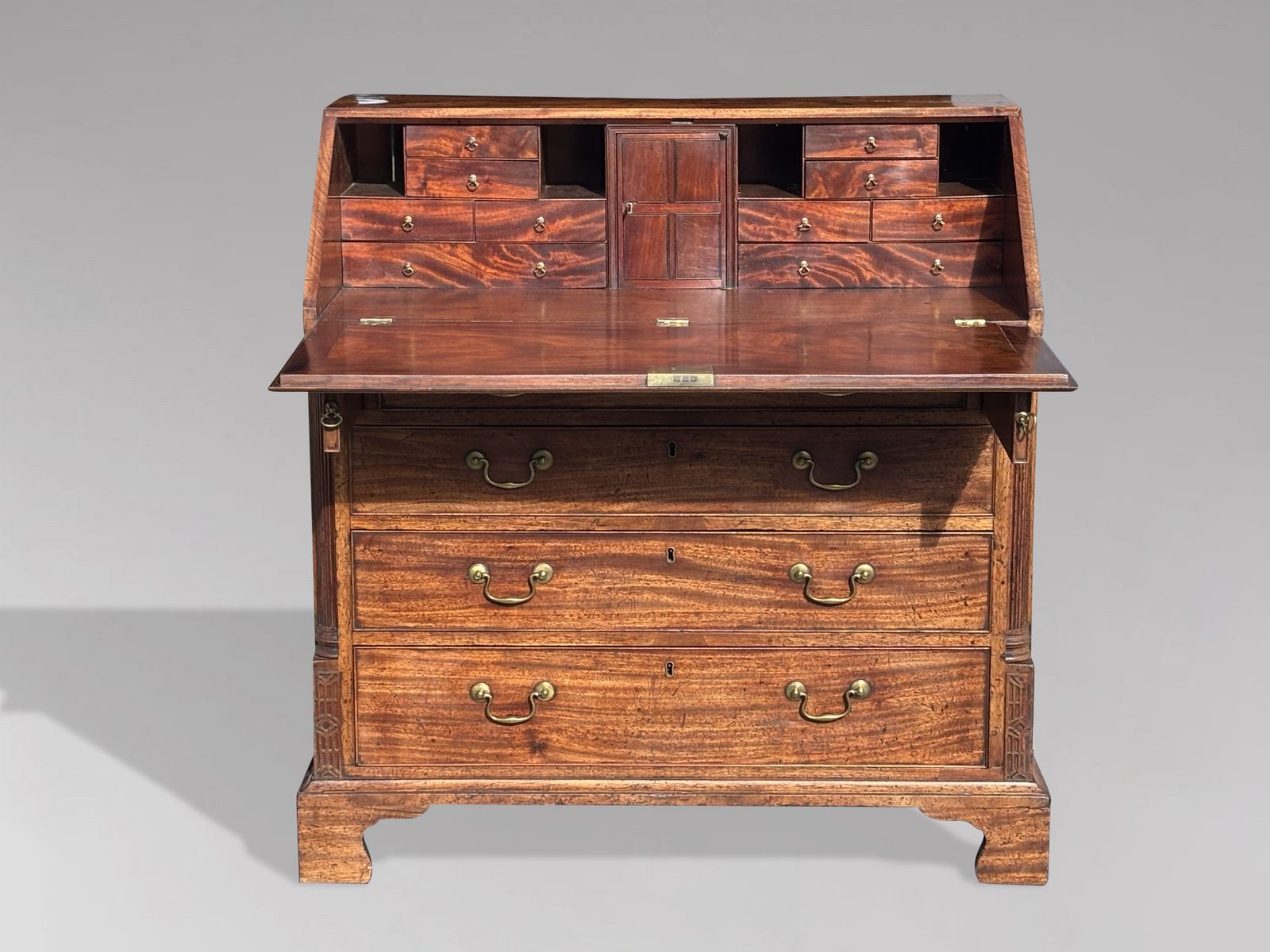 photo furniture Untouched 18th Century George III Period Mahogany Bureau
