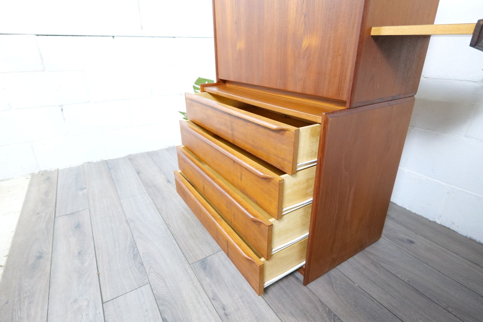 650.0 Scandinavian Teak Bureau & Chest Of Drawers photo