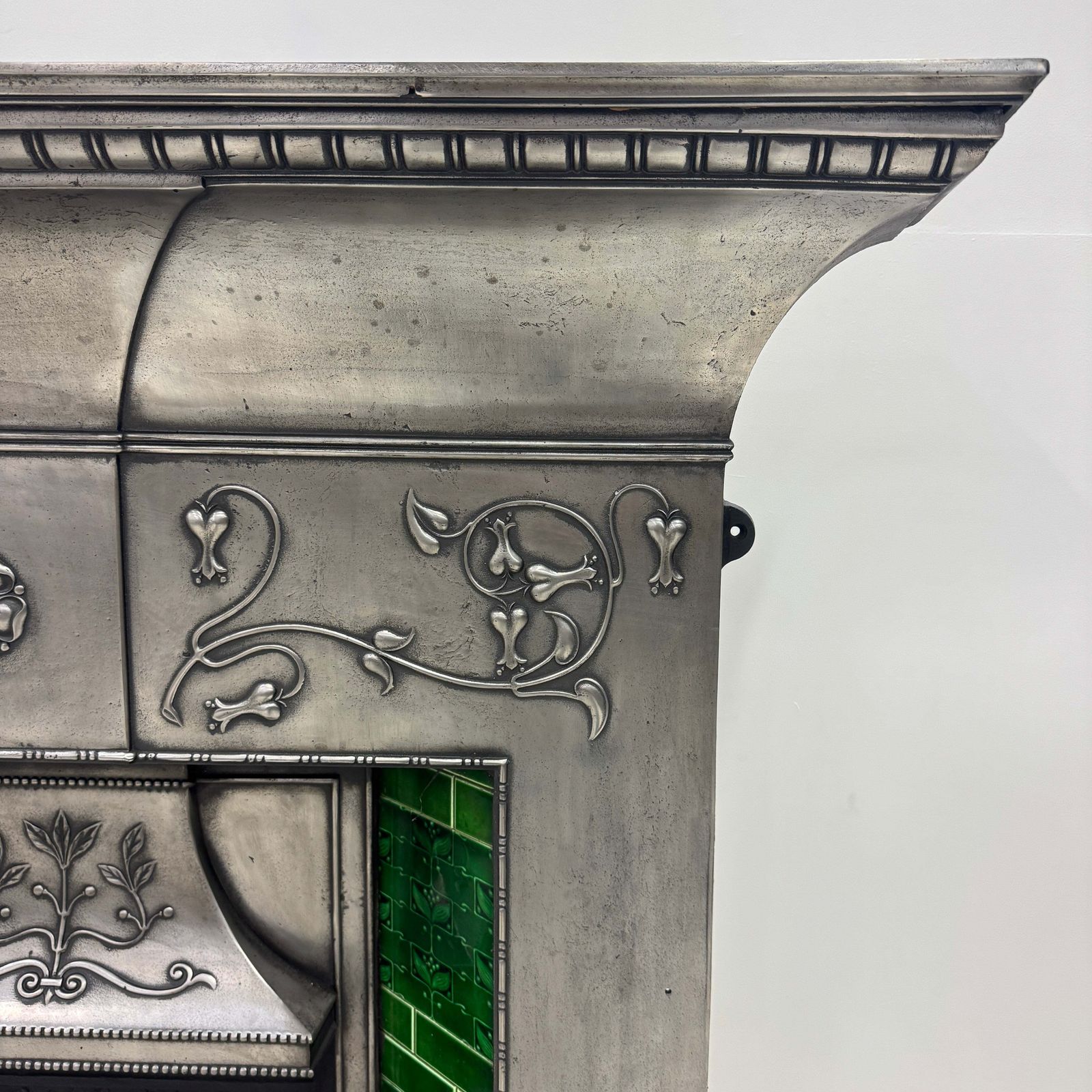 Antique Cast Iron Art Nouveau Combination Fireplace photo for sale