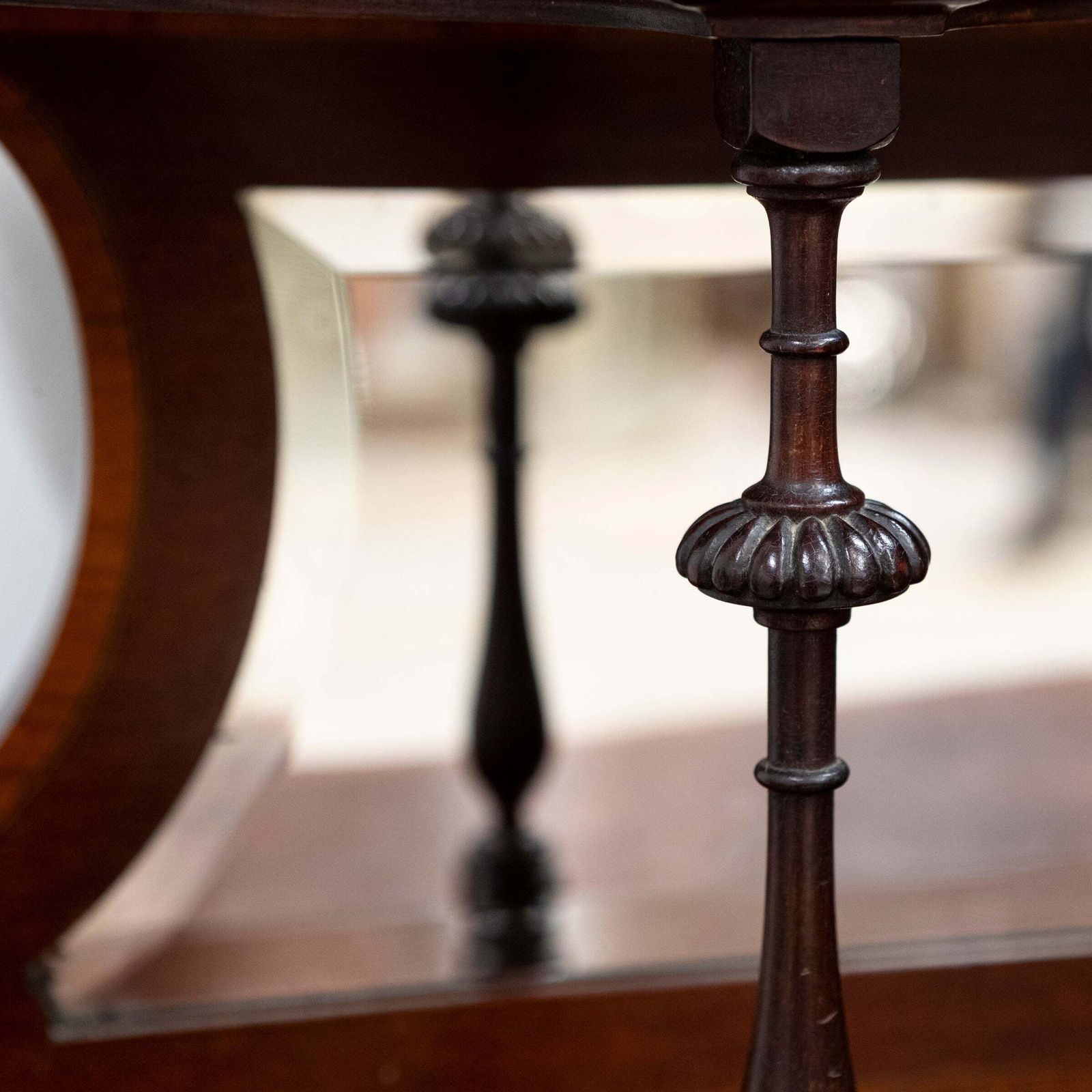 Antique Edwardian Inlaid Mahogany Display Cabinet photo buy