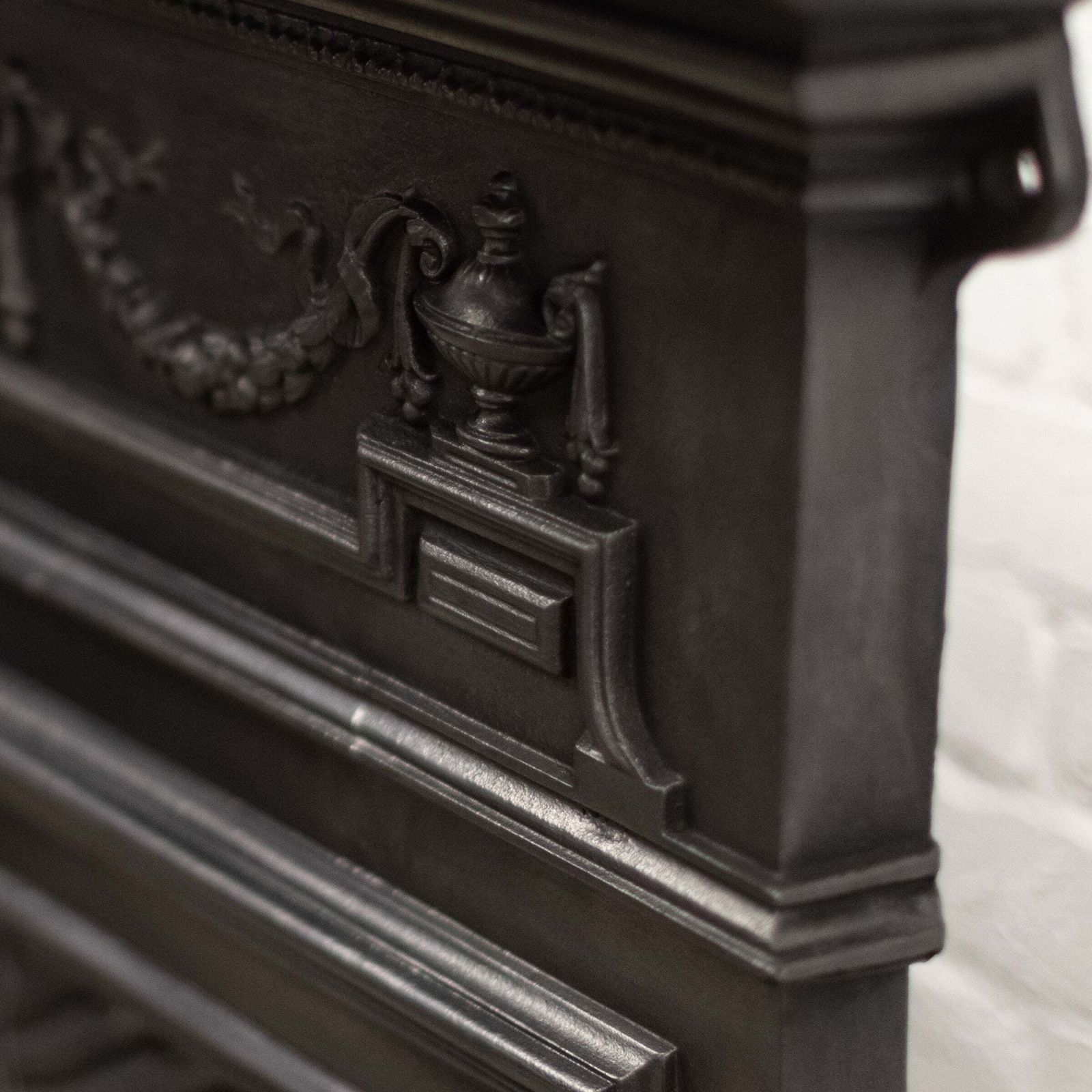 Antique Art Nouveau Combination Fireplace With Green & Red Tiles photo vinterior