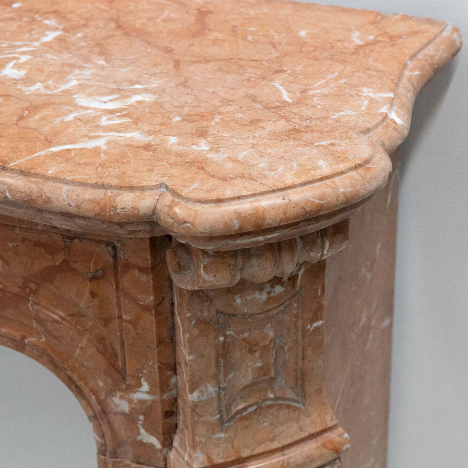 Antique French Style Louis Pompadour Rouge Marble Fireplace photo for sale