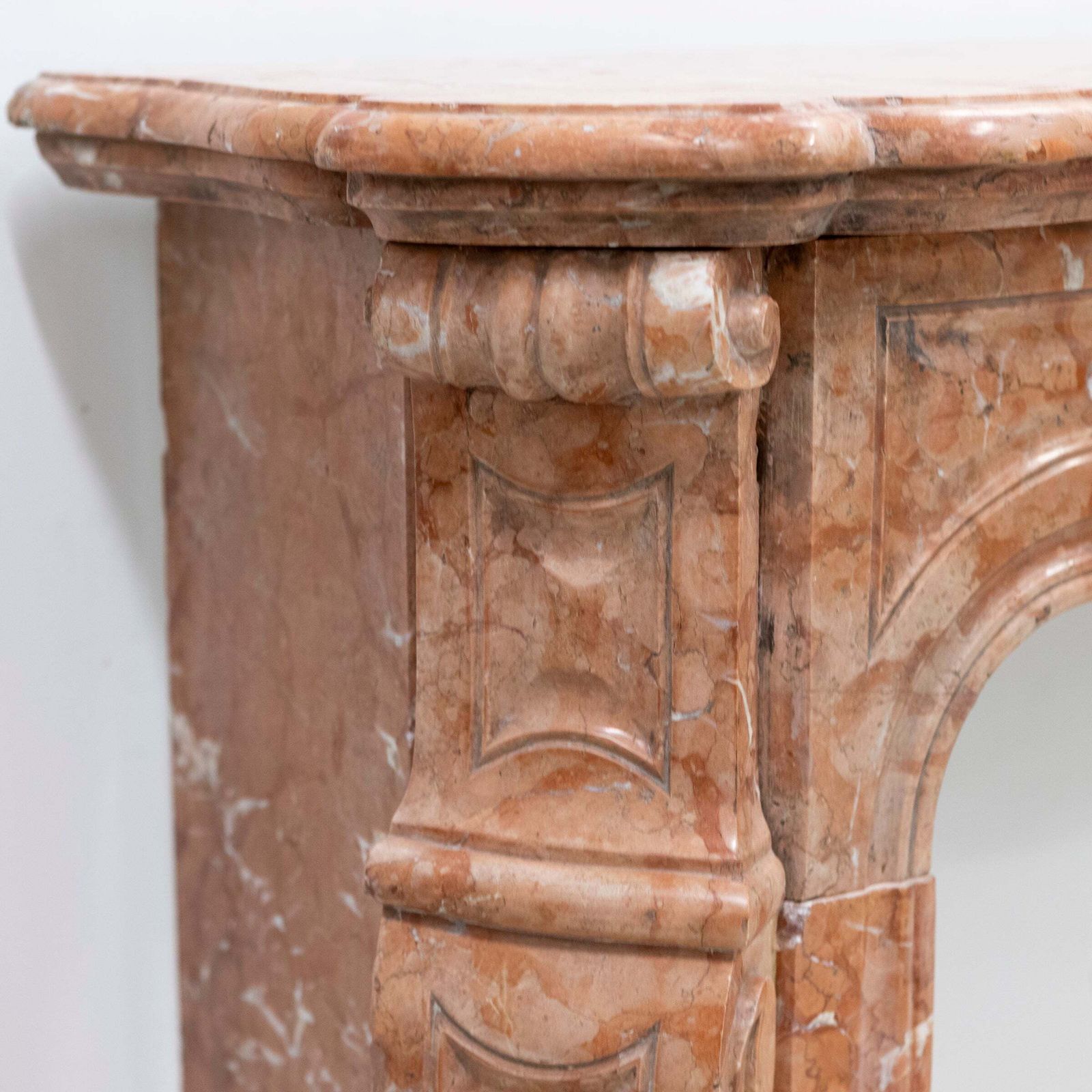 Home Fixtures Antique French Style Louis Pompadour Rouge Marble Fireplace photo