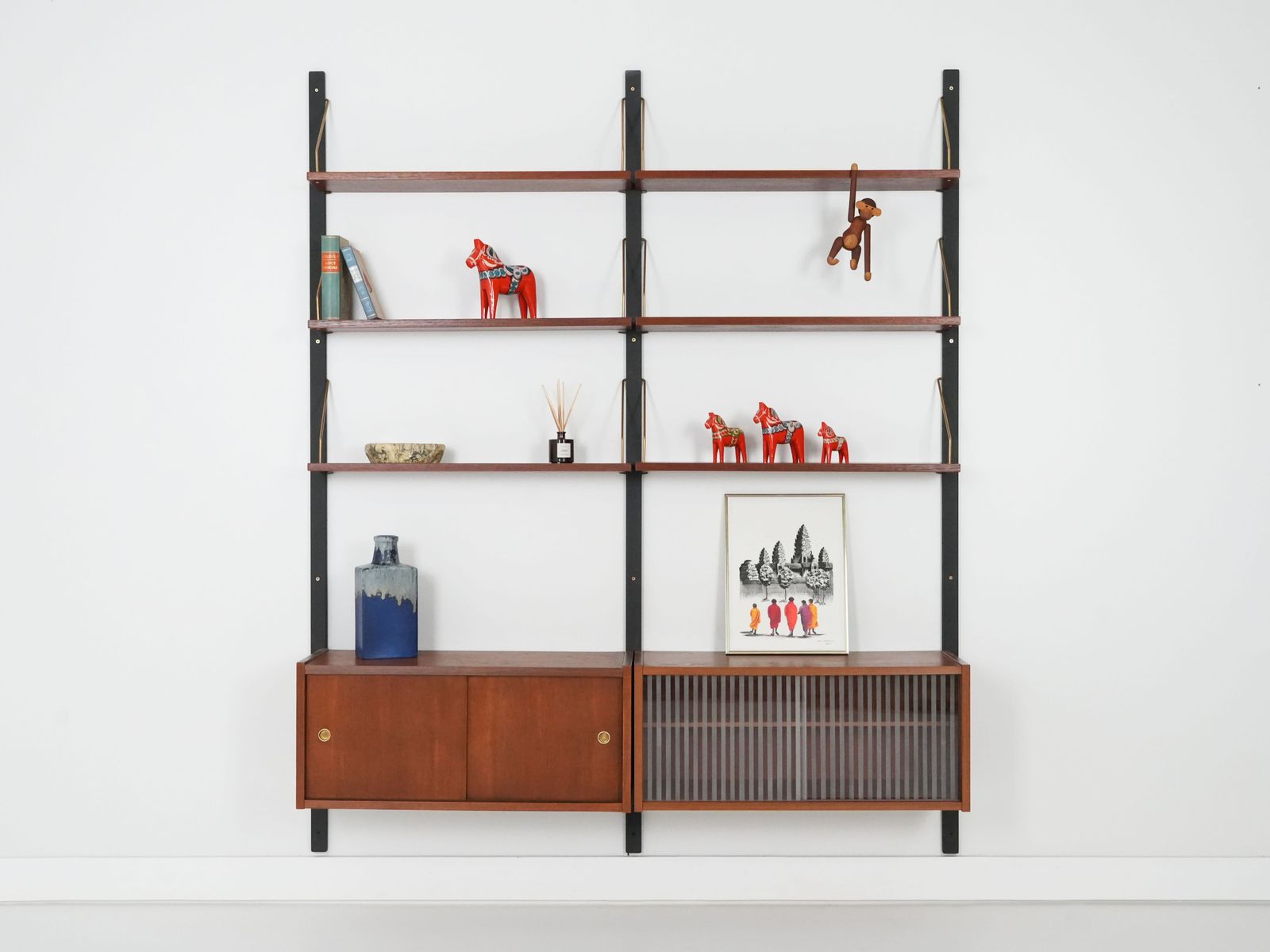 Teak System Bookcase, Danish Design, 1960s, Production: Denmark photo furniture