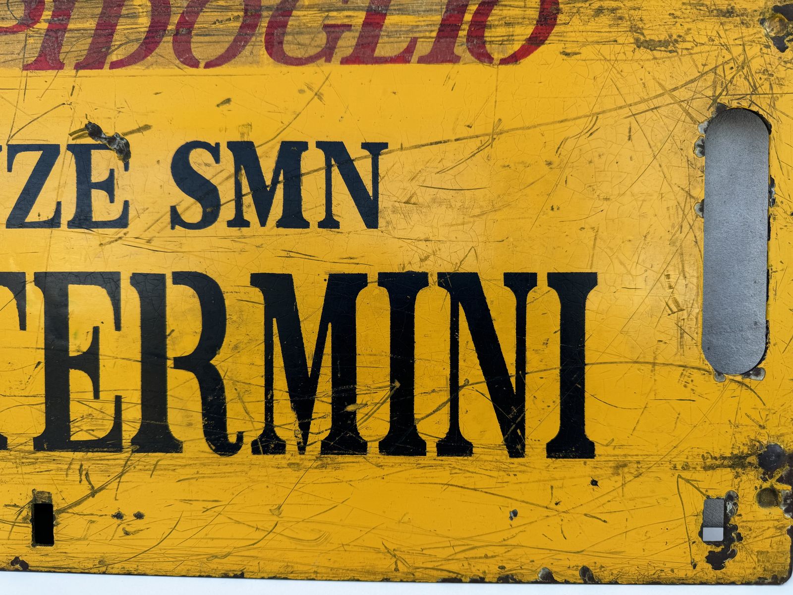 photo furniture Vintage Italian Train Route Sign, Double Sided Metal Plaque, Roma Termini To Firenze, Collectible Railway Memorabilia