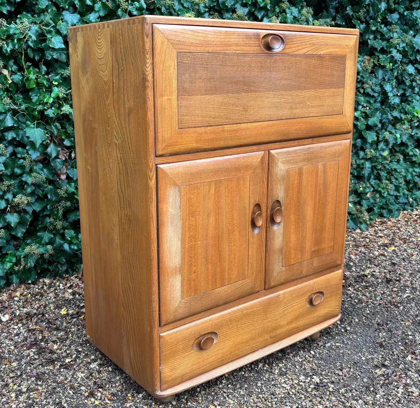 Mid Century Ercol 469 Elm Bureau Cabinet photo for sale