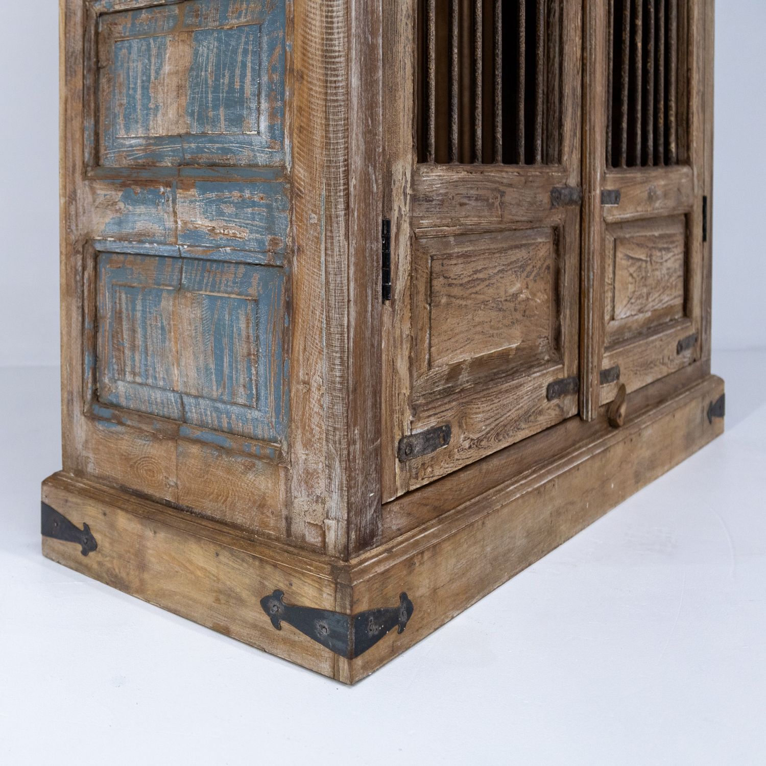photo for sale Wooden Indian Almirah With Iron Bar Doors Ra 29