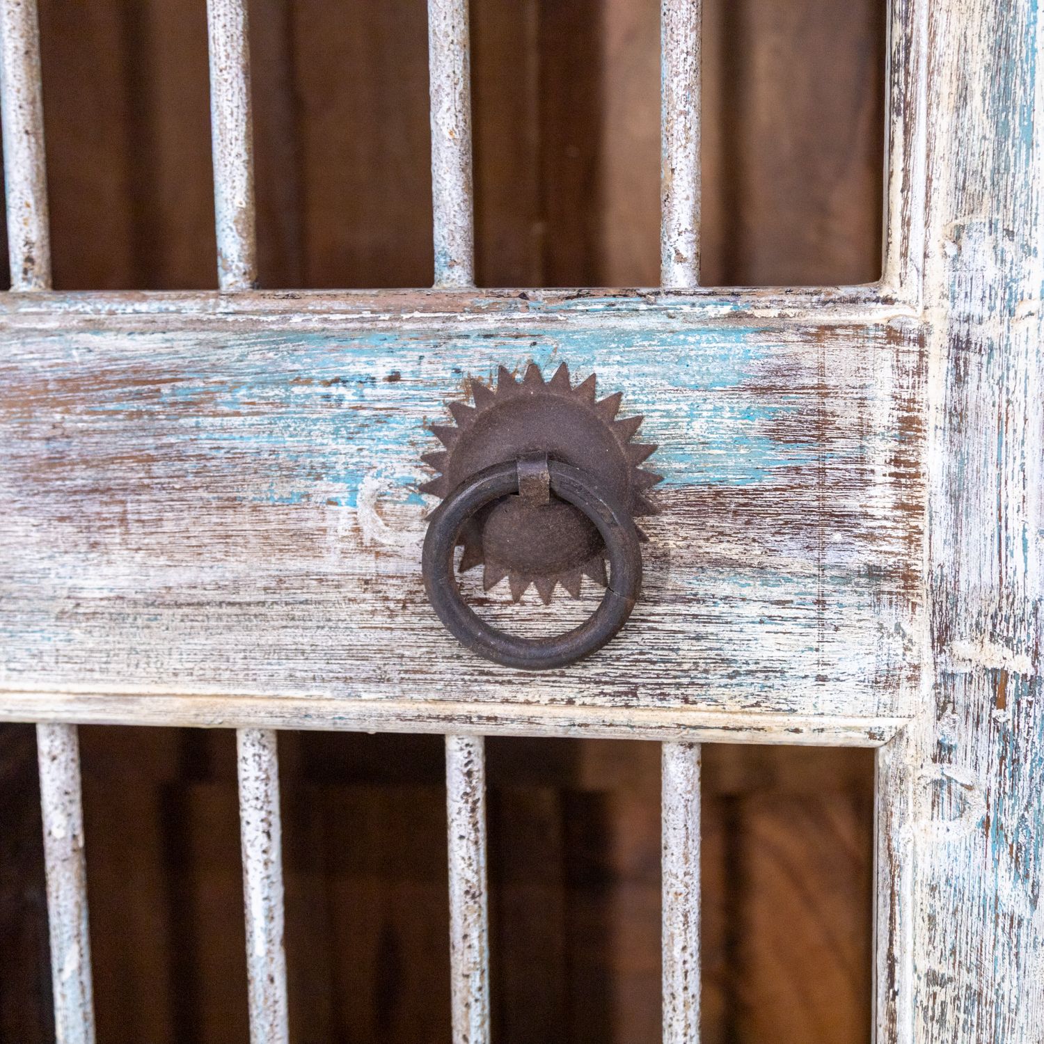 Indian Wooden Almirah With Iron Bar Fronts Ra 31 photo furniture