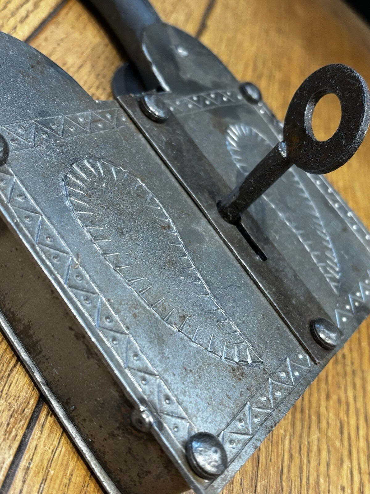 Huge Metal Shop Display Working Padlock. photo furniture