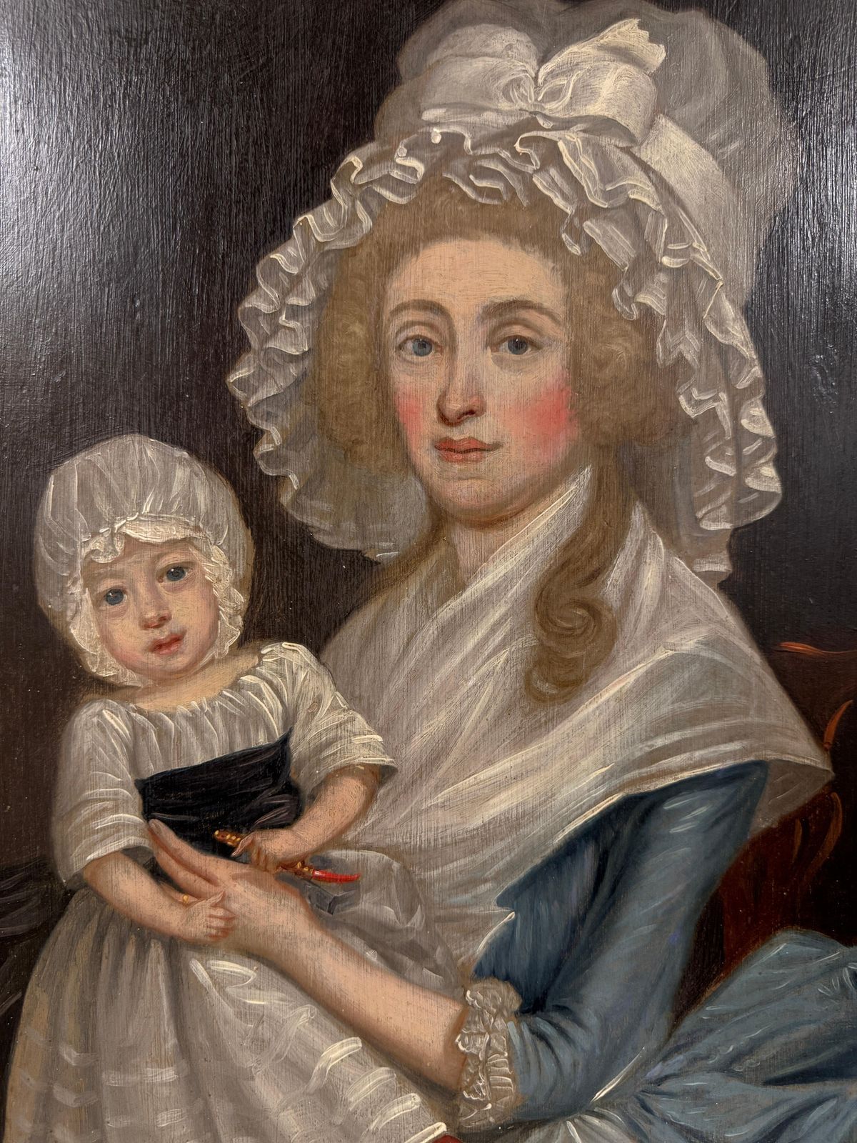 18th Century British School, Portrait Of Lady And Child photo furniture