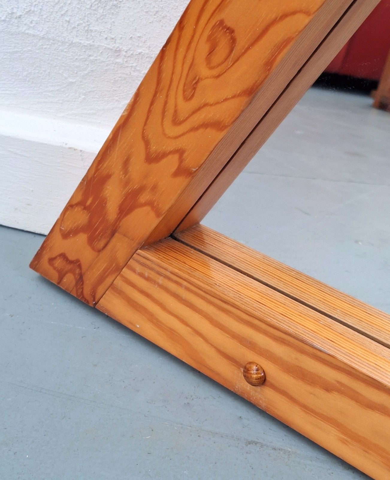 photo for sale Large Vintage Triangular Pine Mirror