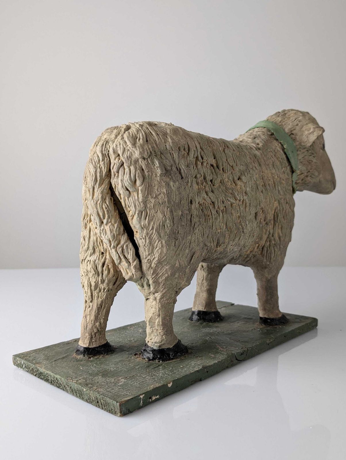 Art Pair Of Large Stucco Sheep, Early 20th Century, Folk Art photo