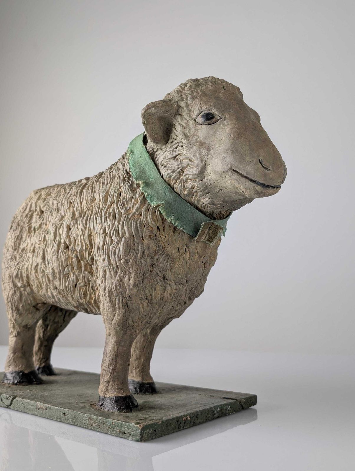 photo buy Pair Of Large Stucco Sheep, Early 20th Century, Folk Art