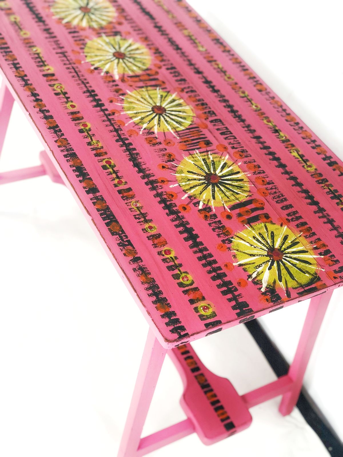photo furniture Mid Century Folding Table Hand Painted In Pink