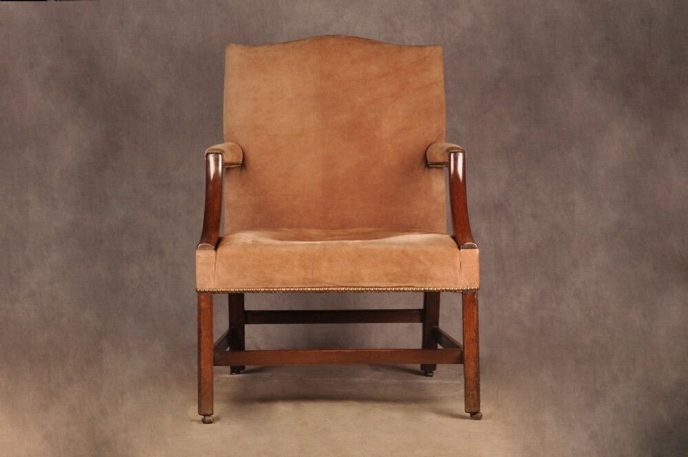 Fine 18th Century Mahogany Gainsborough Library Armchair photo furniture