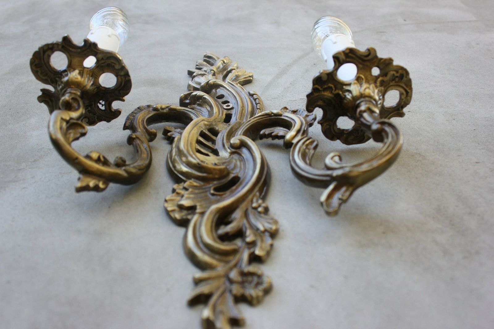 Lovely French Wall Sconces A Pair Lamps, Set Of Two Brass Side Lamps photo Lighting