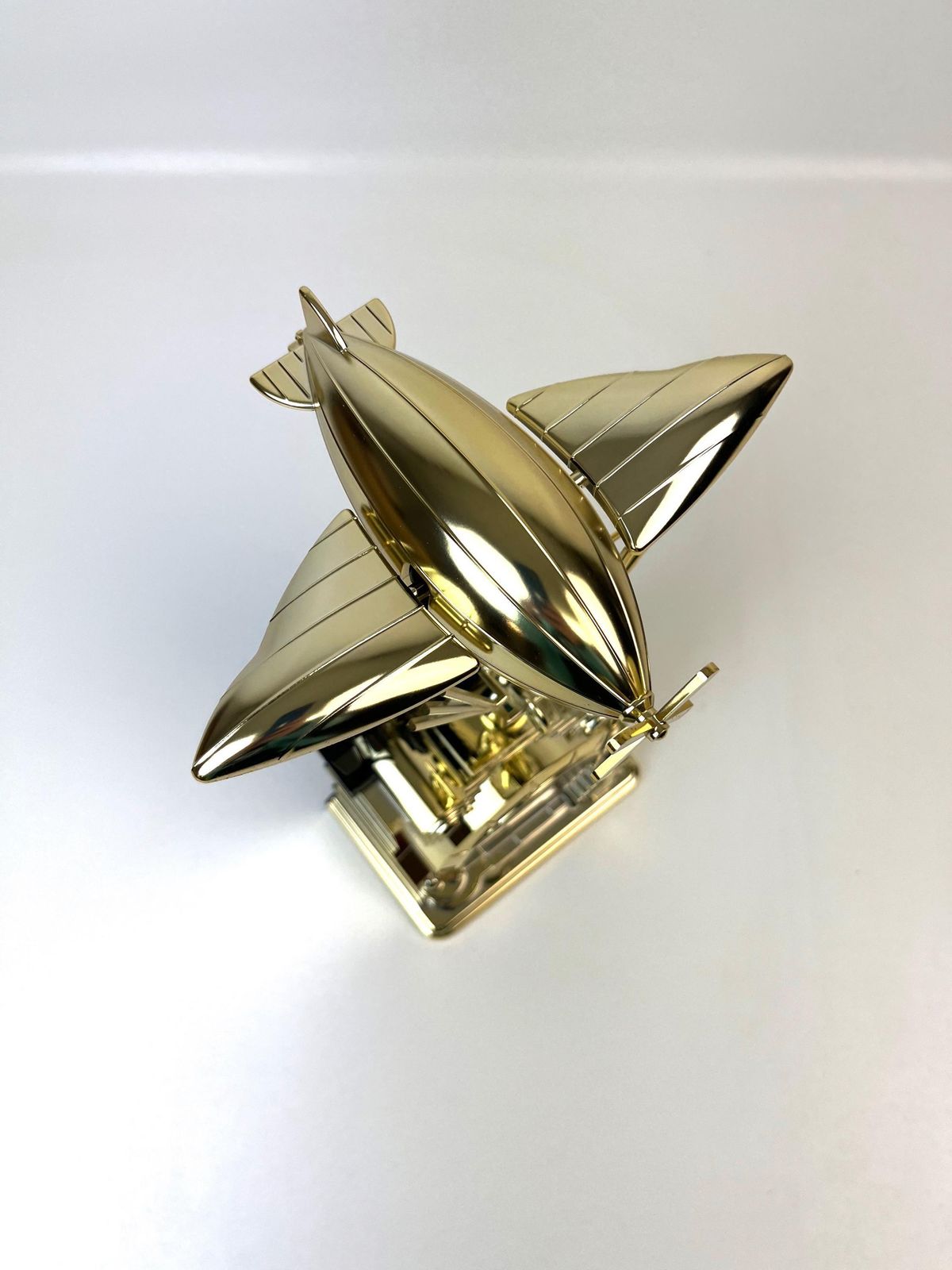 Very Rare Postmodern Neo Art Deco Zeppelin Pendulum Desk Clock By Dugena photo furniture