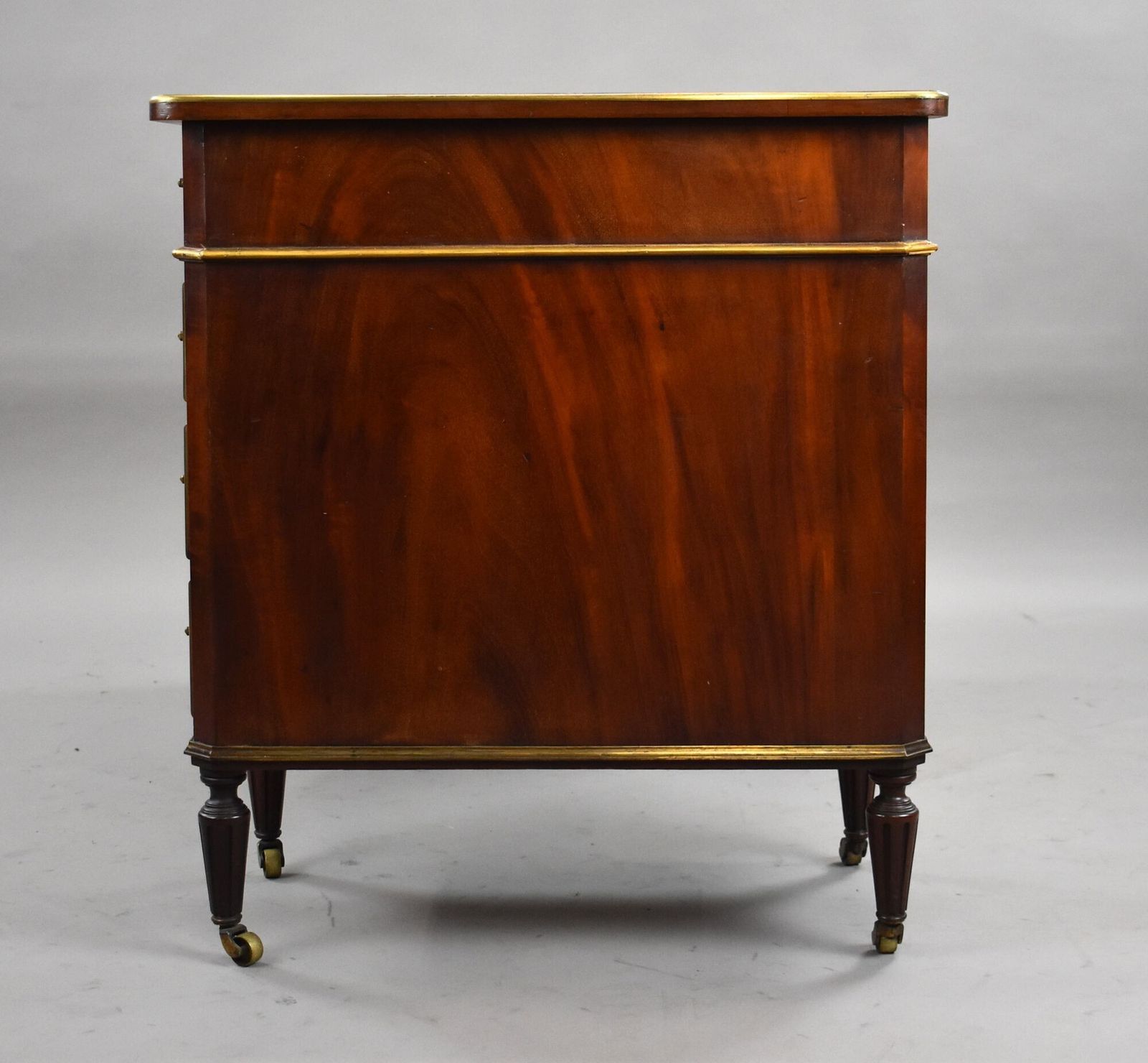 19th Century French Brass Inlaid Mahogany Writing Table photo 2500.0