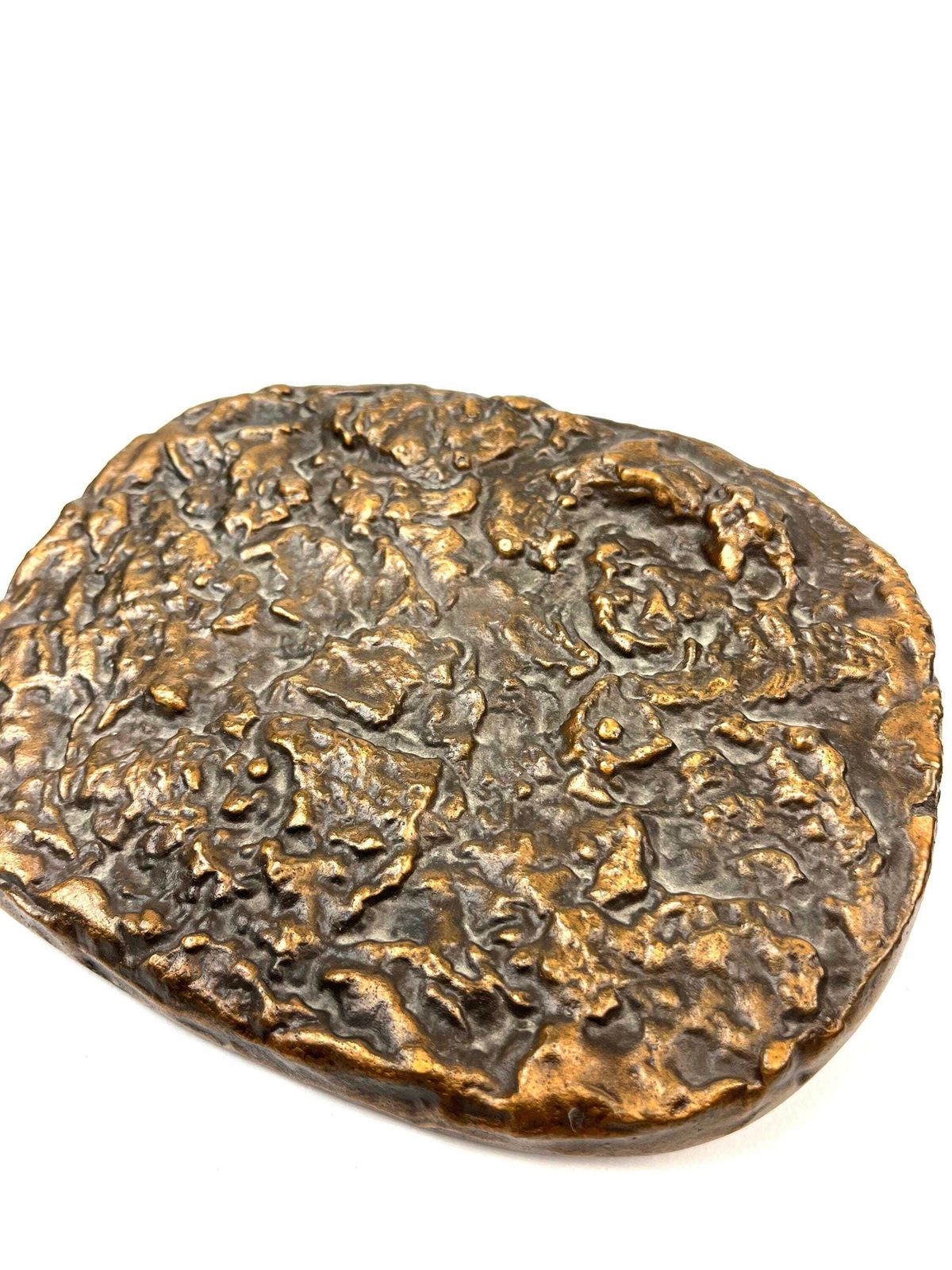 Rare Mid Century Solid Abstract Brutalist Bronze Front Door Handle 1960 photo for sale