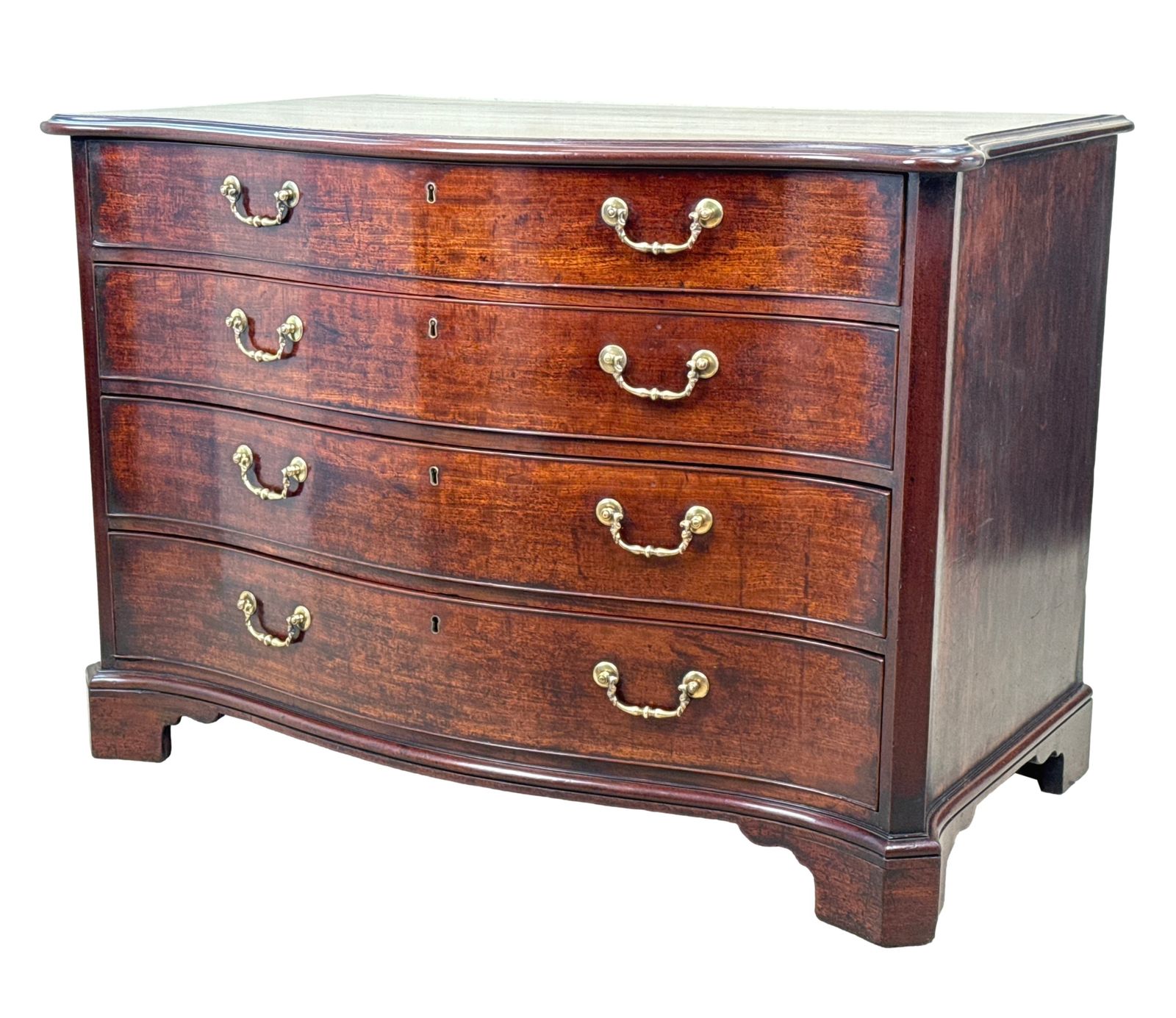 Fine 18th Century Mahogany Serpentine Commode Chest (England, Circa 1760)