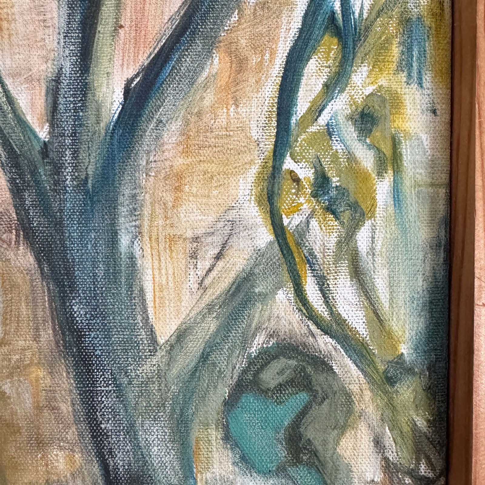 Abstract Window 1955. Vintage Swedish Oil Painting. photo for sale
