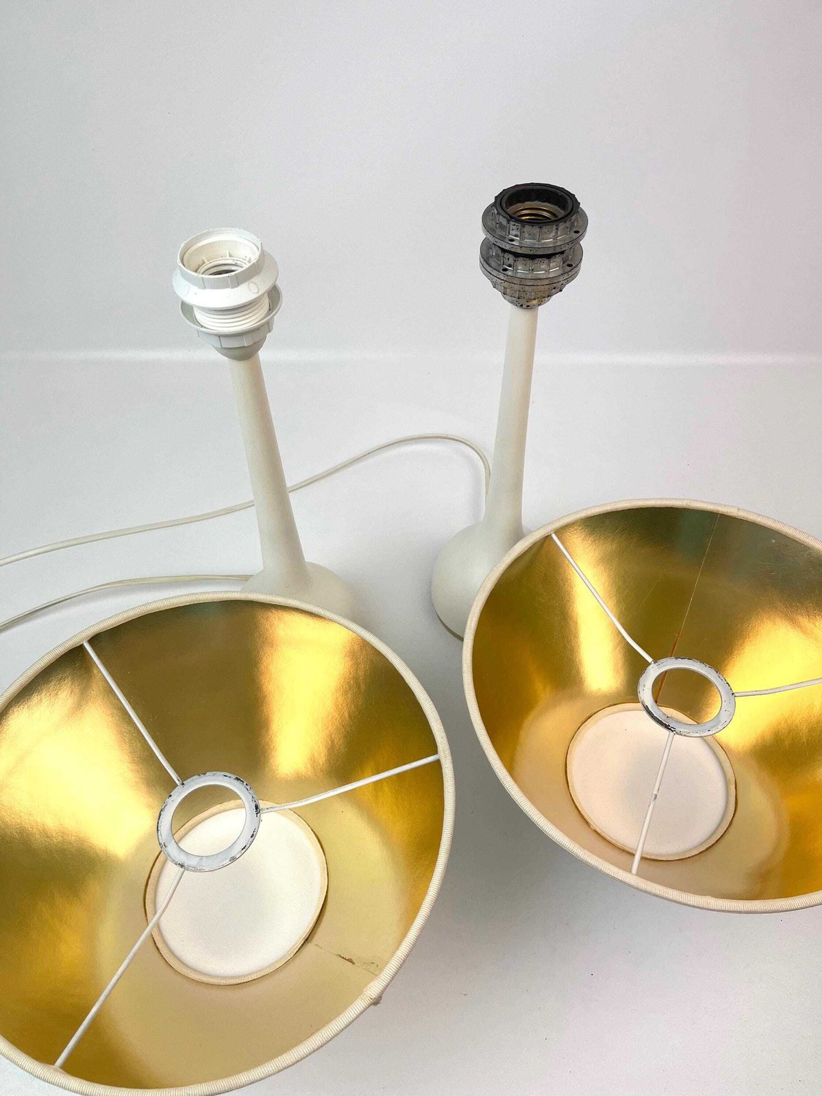 Stunning Pair Of Danish Modern Mid Century Minimalist Bedside Lamps By Hans Agne Jacobsson B44 photo vinterior
