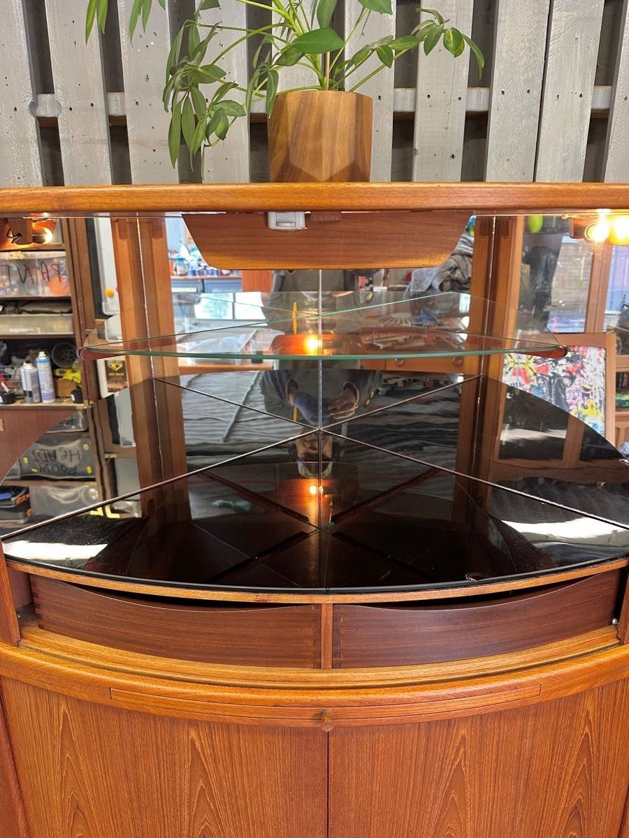 Johannes Anderson Large Danish Teak Corner Drinks / Cocktail Cabinet photo Furniture