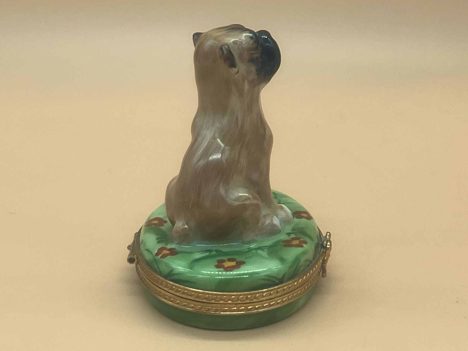 Limited Edition Limoges Porcelain France Pierre Arquie Boxer Dog Hand Painted Trinket / Jewelry Box. No: 10 Of 750. photo Home Decor