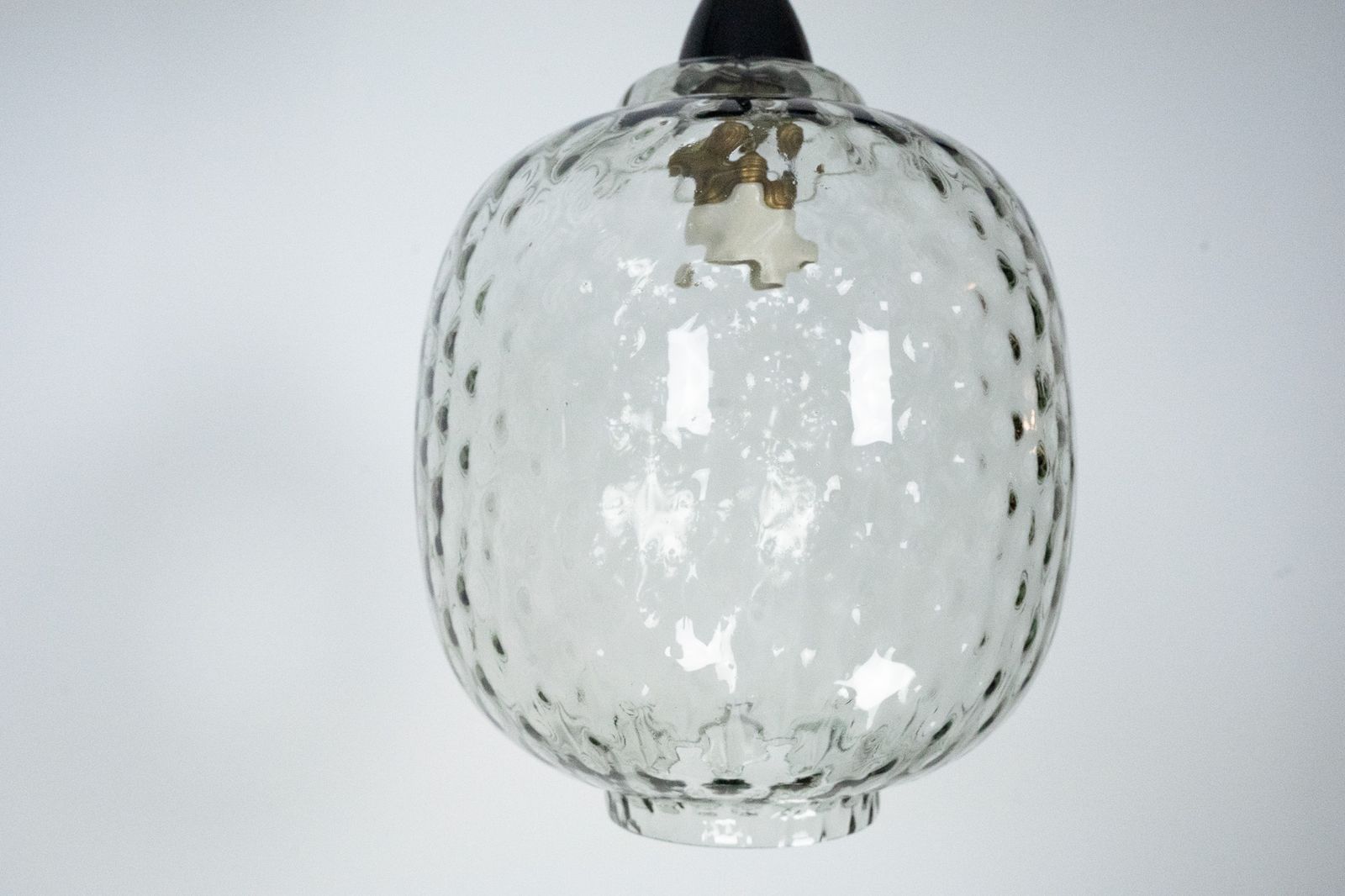 Lighting Pair Of Mid Century Pendant Lamps In Smoked Murano Glass, Italy, 1950s photo