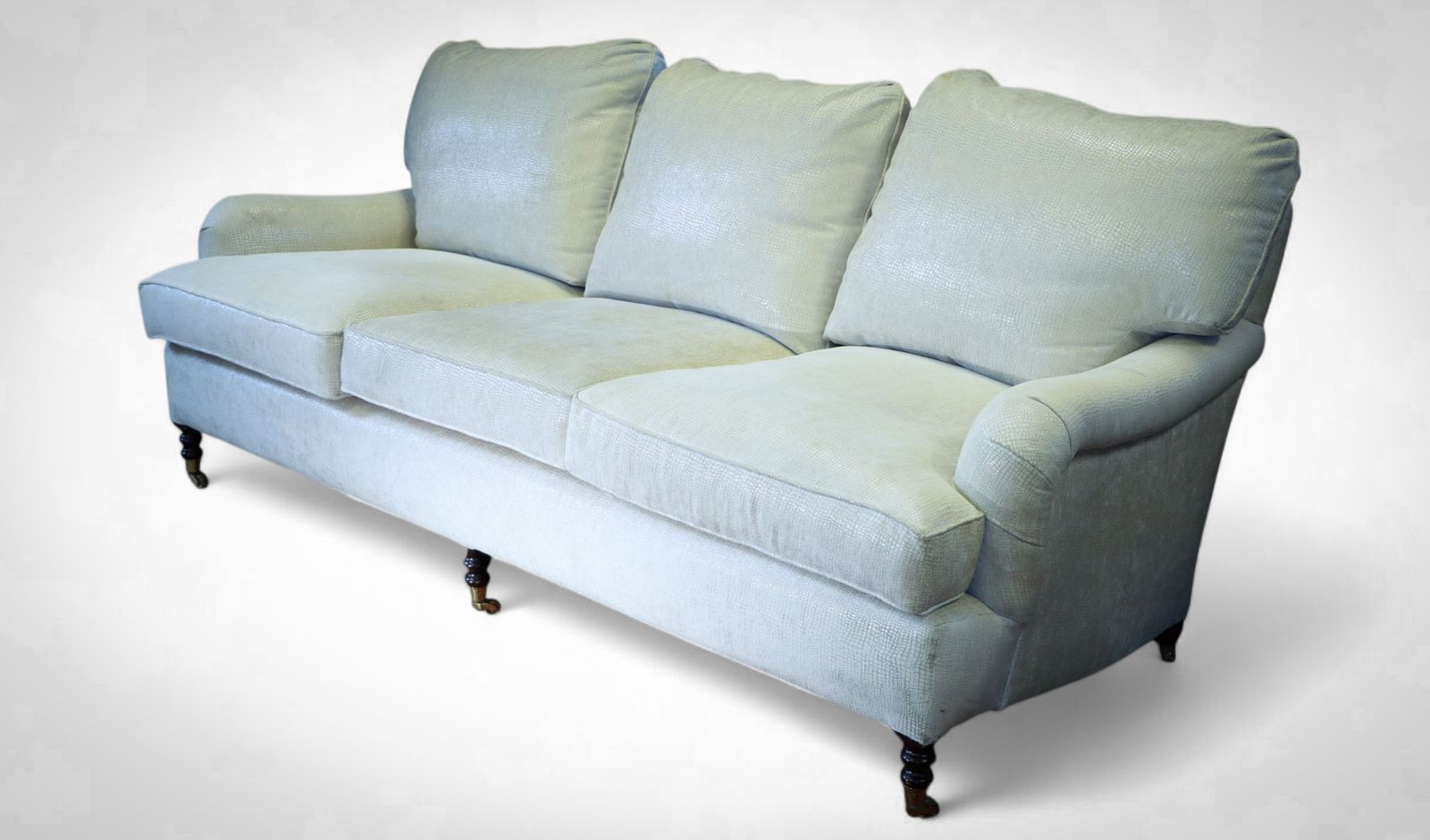 George Smith Standard Arm Cushion Back 3 Seater Kravat Linen Silk Rrp£10000