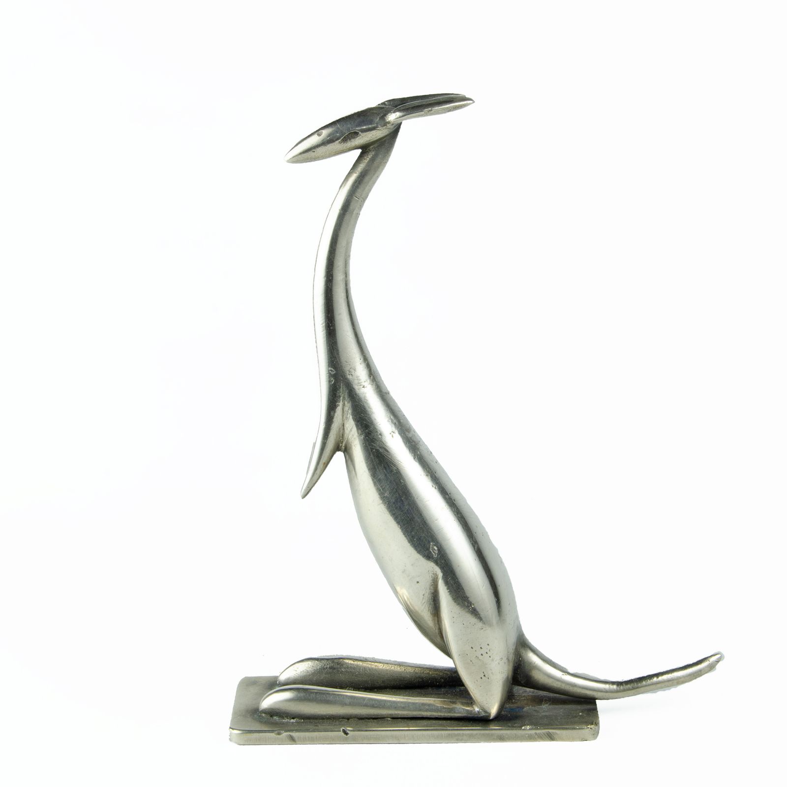 1920s Art Déco Nickel Brass Small Kangaroo Sculpture By Karl Hagenauer (Werkstätte Hagenauer Wien), Austria photo buy