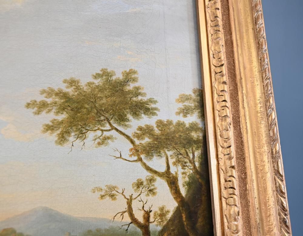 Grand Tour Italianate Oil Painting Landscape After Jan Miel 1780 photo vinterior