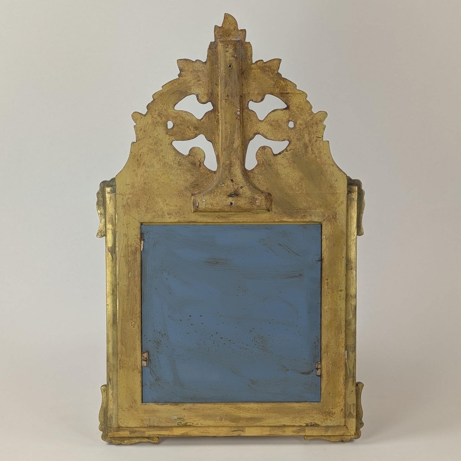 Home Decor Italian Florentine Giltwood Mid Century Rococo Style Wall Accent Mirror, Ornate Gold Tabernacle Hollywood Regency Frame From Italy photo