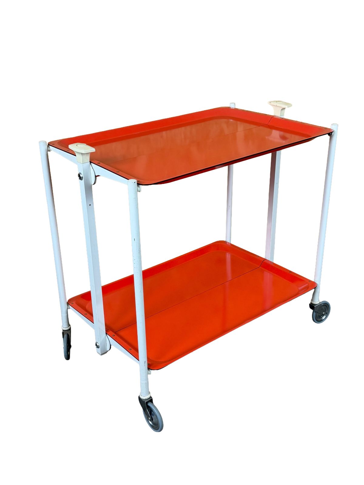 60s 70s Serving Trolley Dinette Side Table Orange Space Age Design