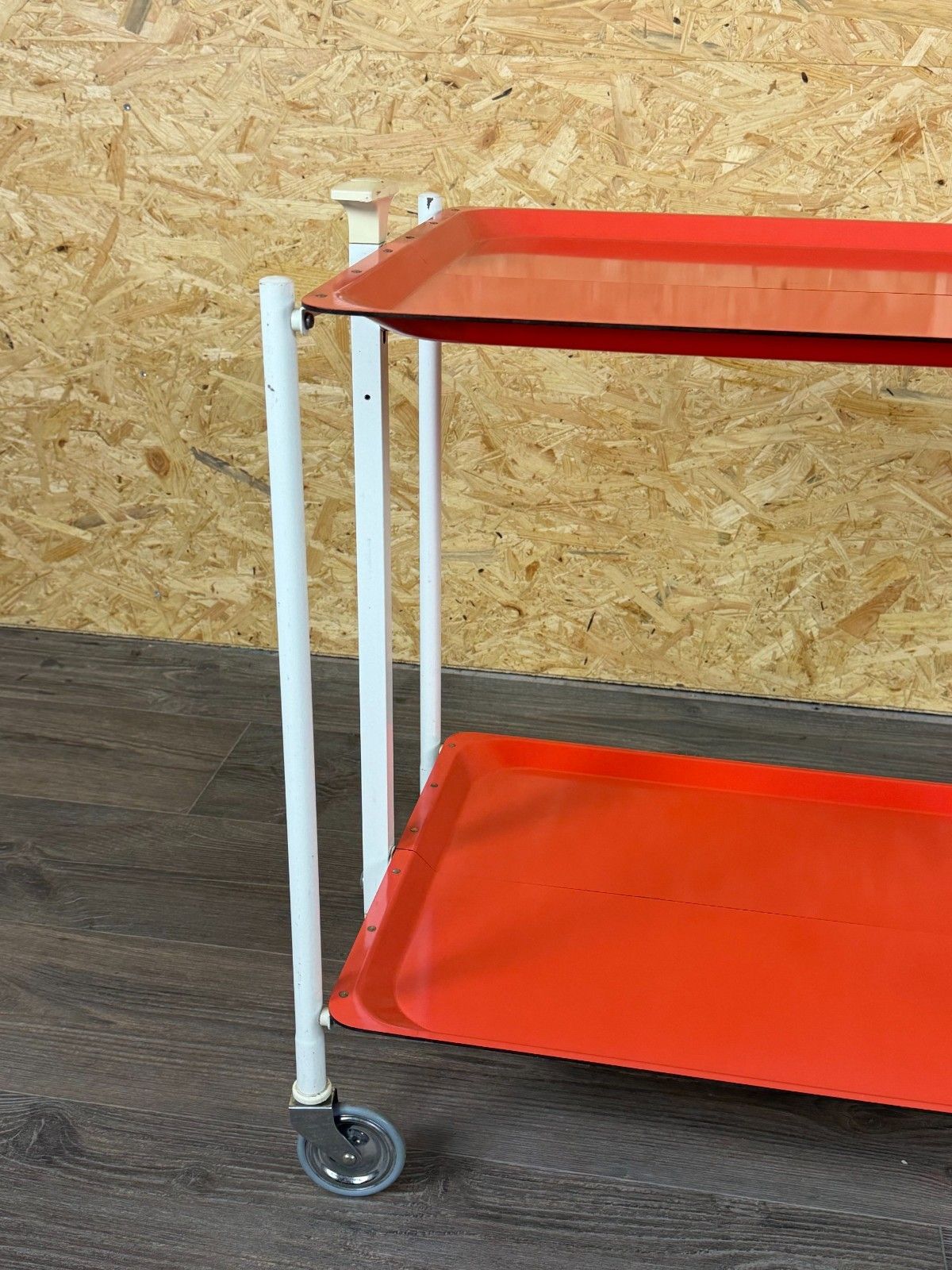 Furniture 60s 70s Serving Trolley Dinette Side Table Orange Space Age Design photo