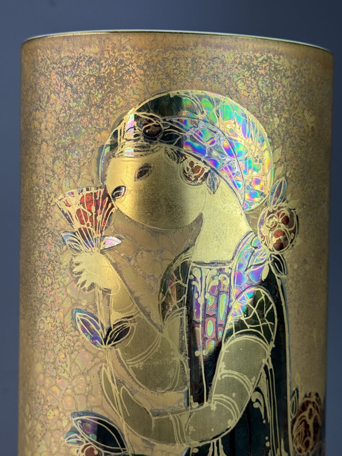 Bjorn Wiinbladh For Rosenthal Golden Scheherazade Porcelain Vase photo for sale