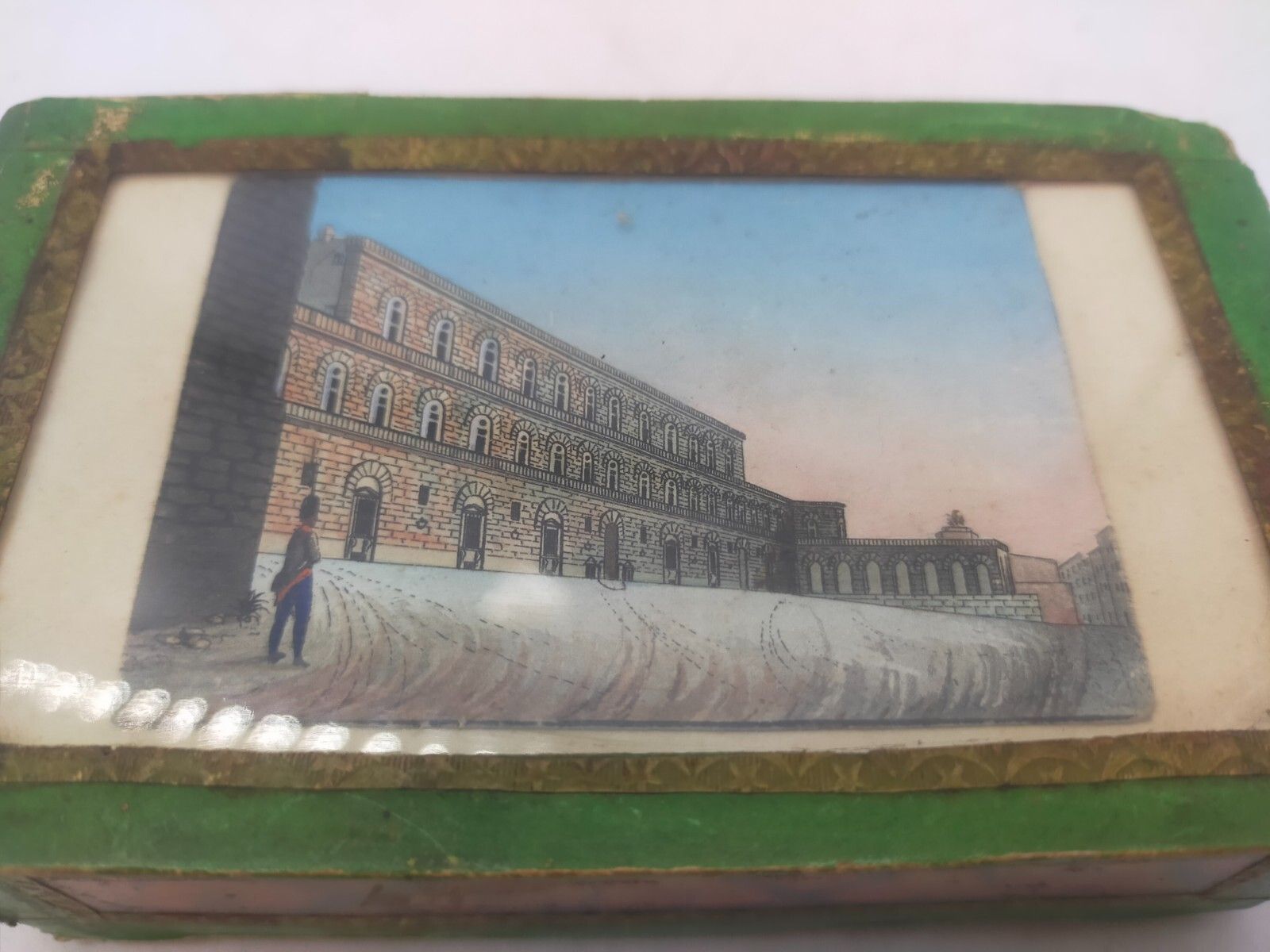 Monastic Box, Paper, Cardboard, Painting Palazzo Pitti, 18th Century Italy photo Home Decor