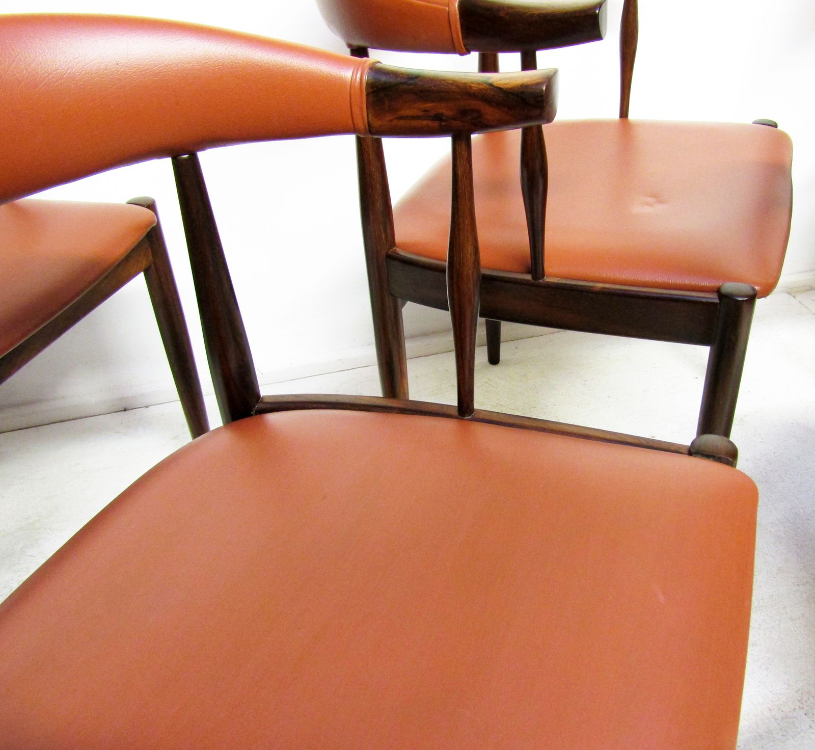 photo buy Set Of Eight Danish Cow Horn "Model 12" Chairs In Rosewood By Johannes Andersen