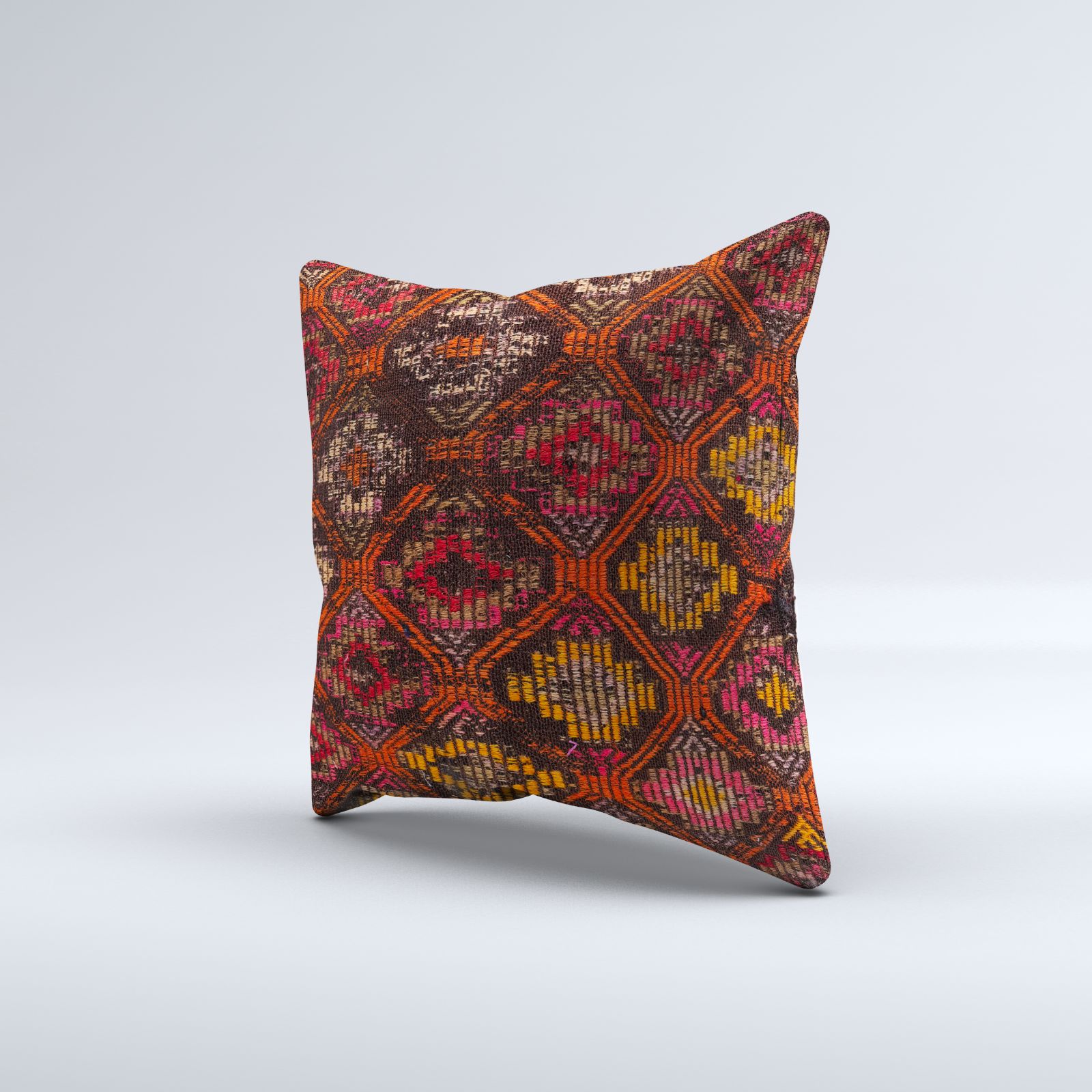 Kilim Cushion Cover 60x60 Cm Square Wool Large Pillowcase Vintage Turkish 66576 photo furniture