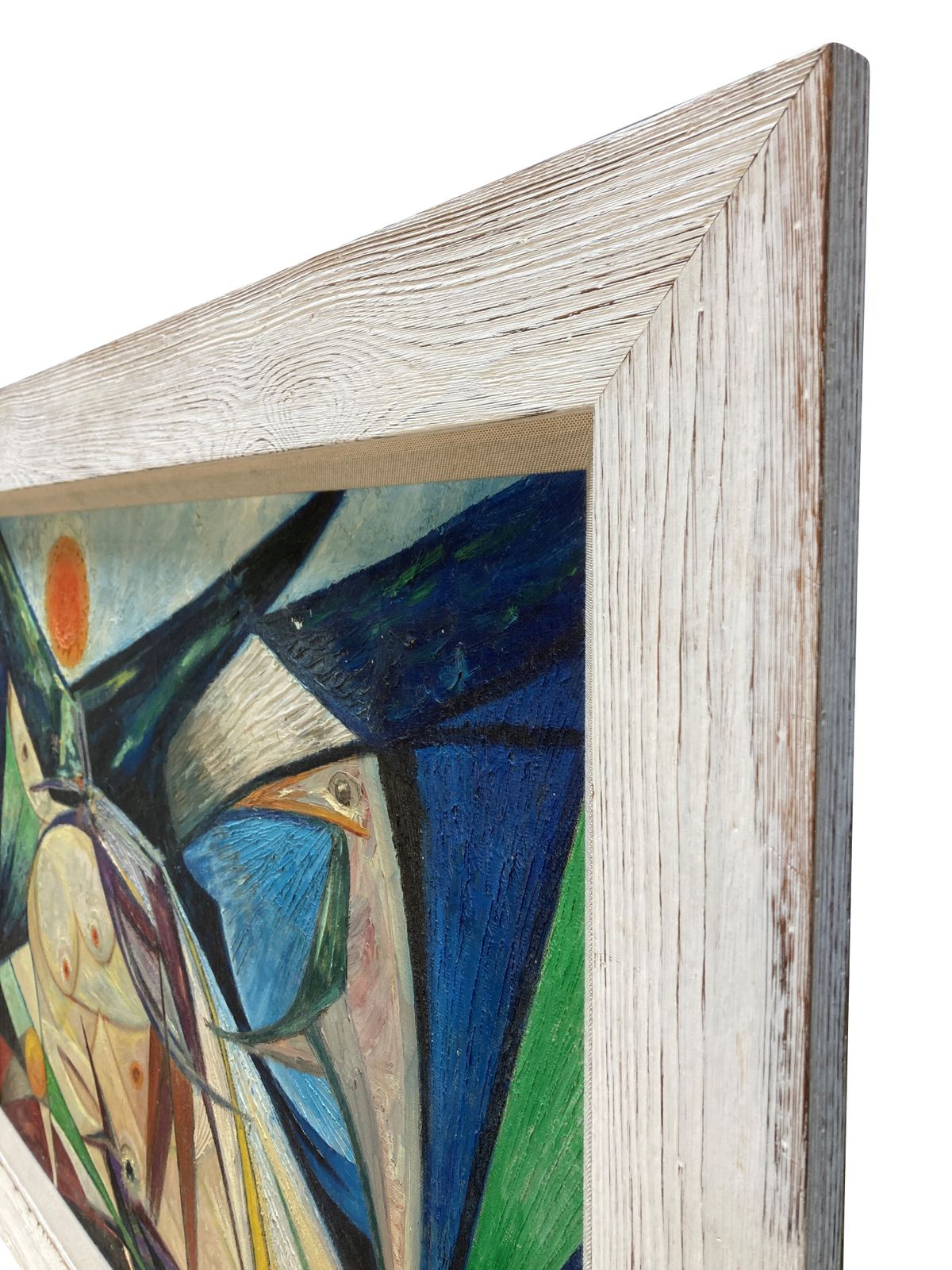 A Framed Mid Century Abstract Female Nude Oil On Canvas photo for sale