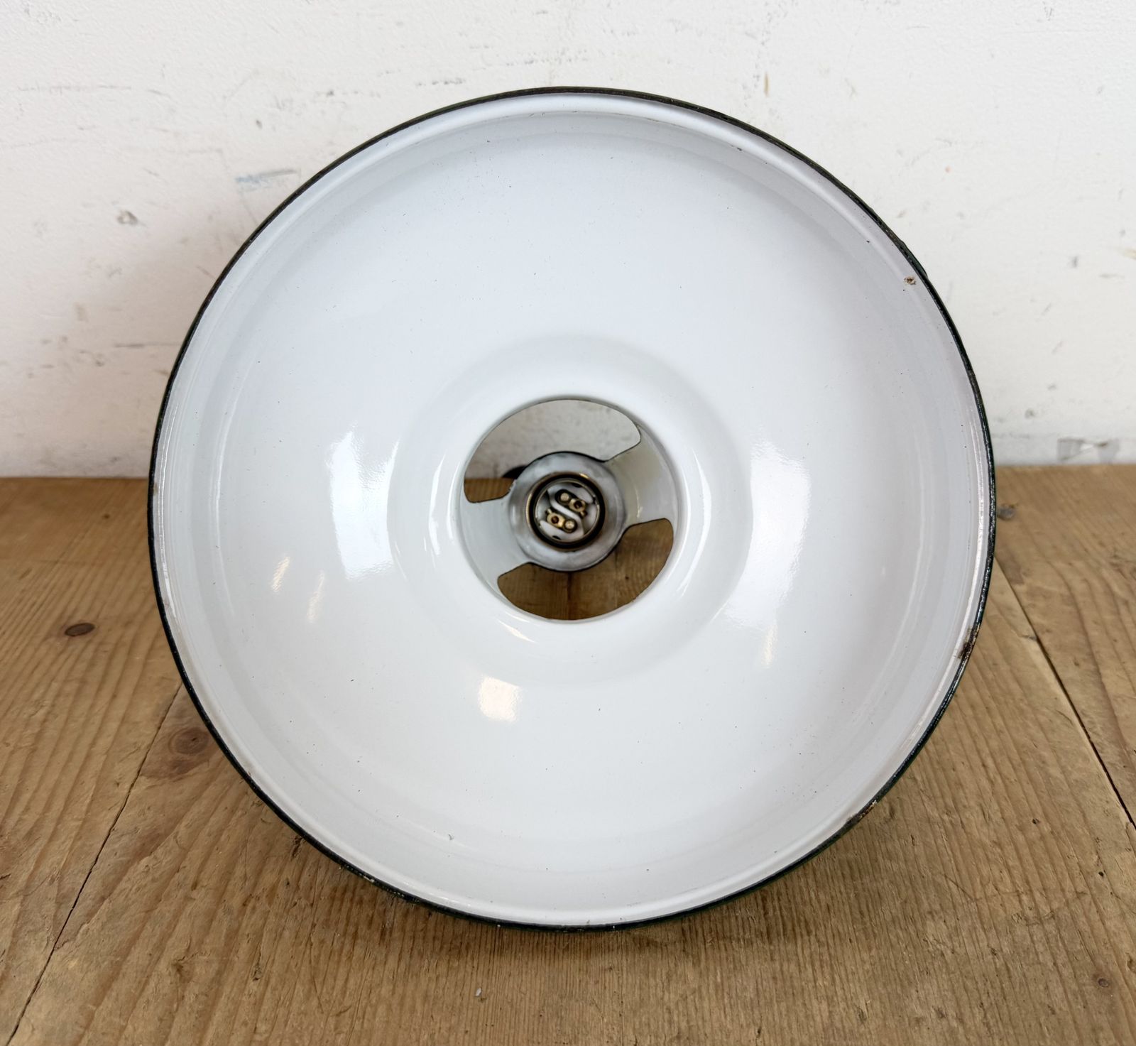 photo furniture Industrial Green Enamel Factory Pendant Lamp From Coolicon, 1950s