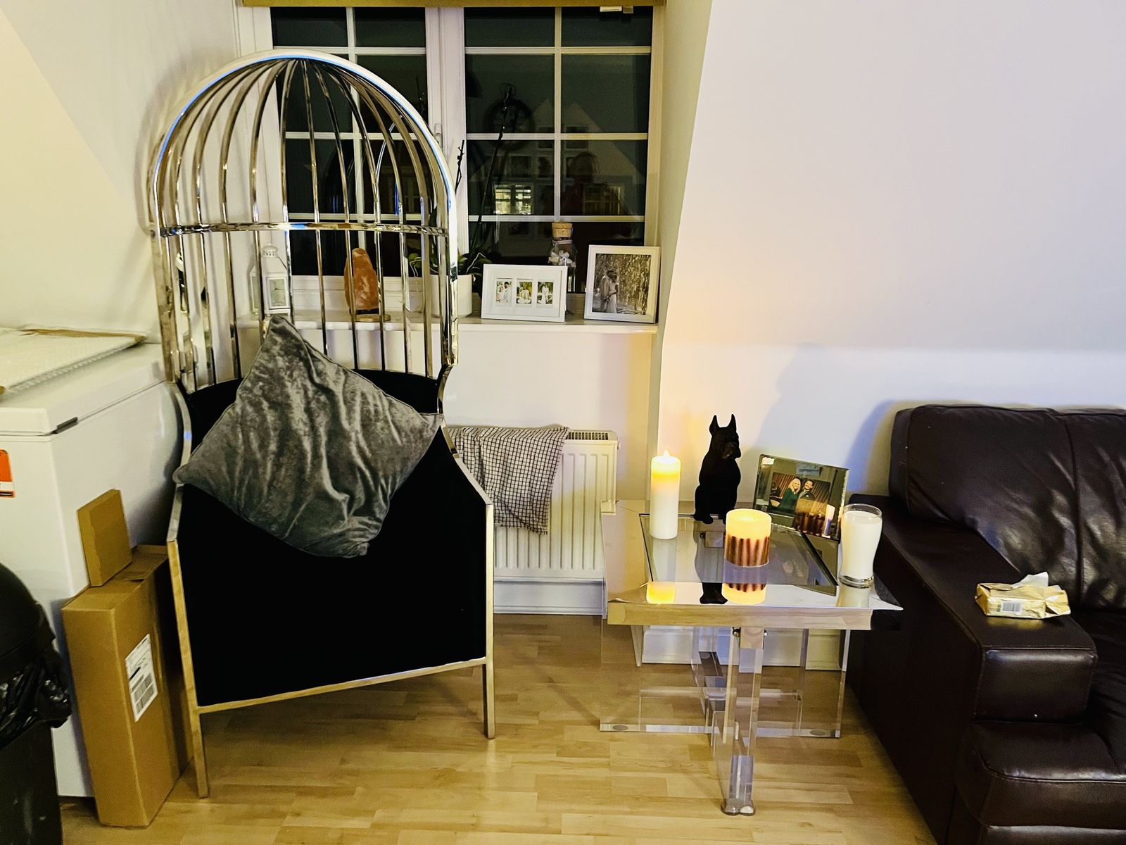 Eichholtz Pair Of Silver Cage Statement Chairs photo for sale