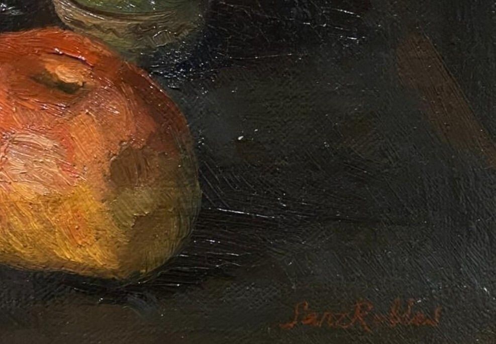 photo for sale Original 20th Century Impressionist Oil Painting – Still Life Composition