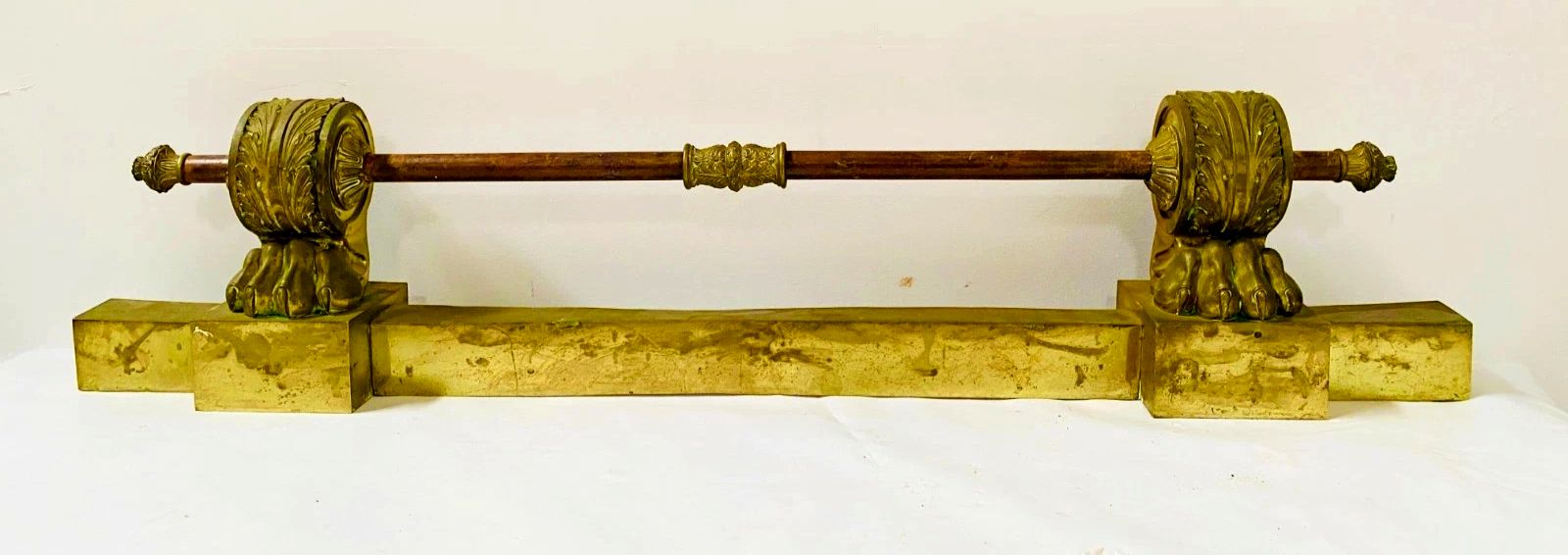 19th Century Gilded Bronze Restoration Vintage Fireplace Bar photo 490.0