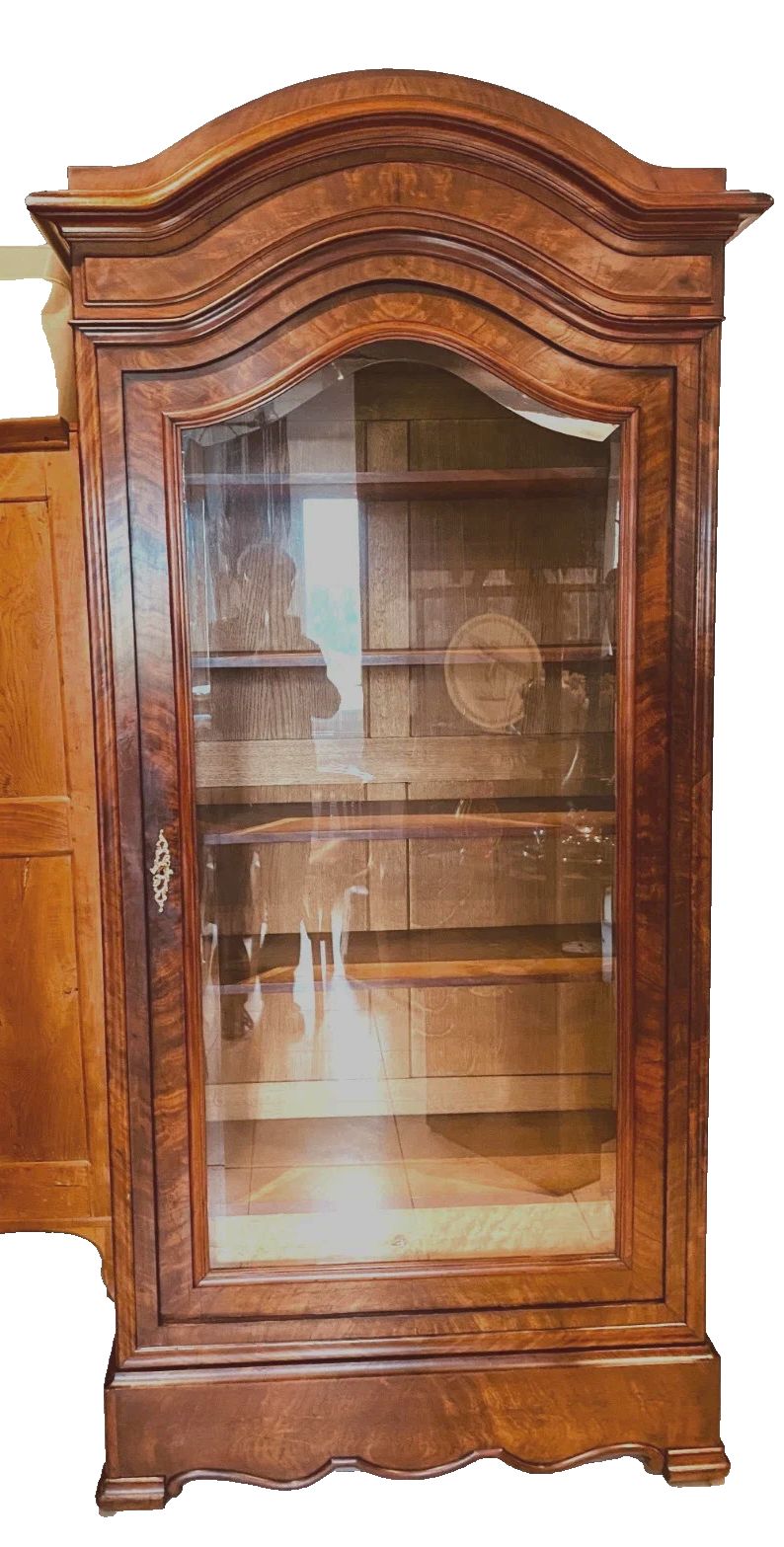 Louis Philippe Showcase Has A Mahogany And Veneer Door 19th Century photo furniture