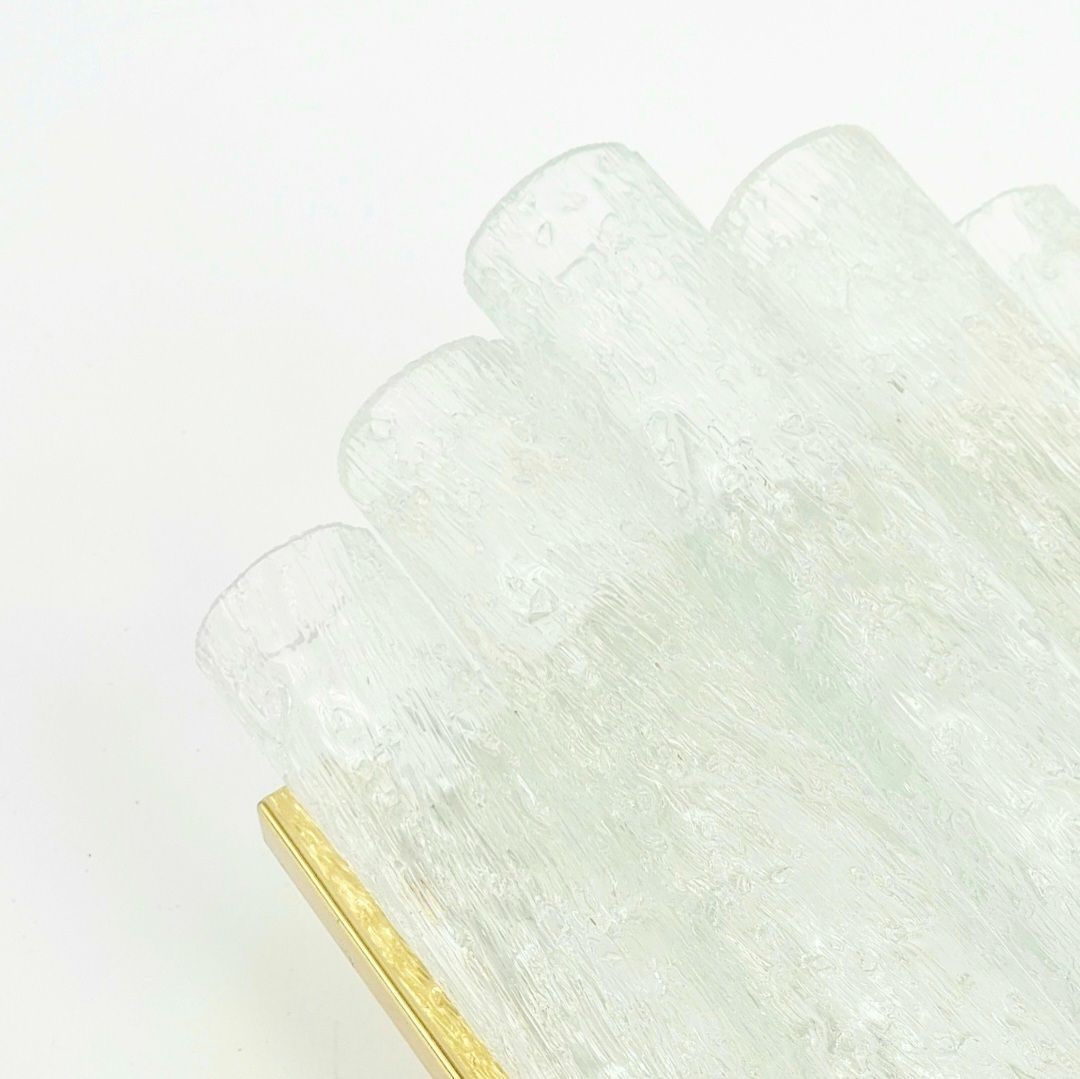 Pair Of Mid Century Modern Ice Glass Wall Lights From Doria, Germany, 1960s photo 650.0