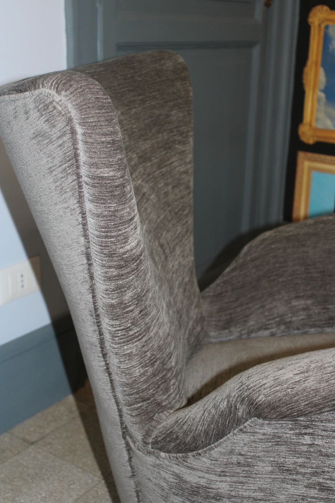 Italian Design Armchair 1950s Geometric Shapes Wooden Feet Gio Ponti Style photo buy