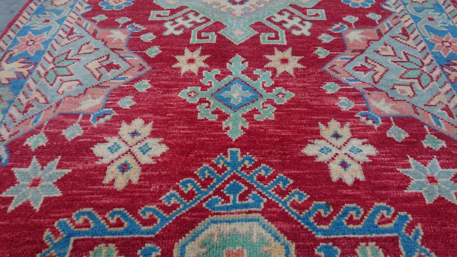 3x5 Kazak Caucasian Red And Blue Living Room Bedroom Rug photo furniture